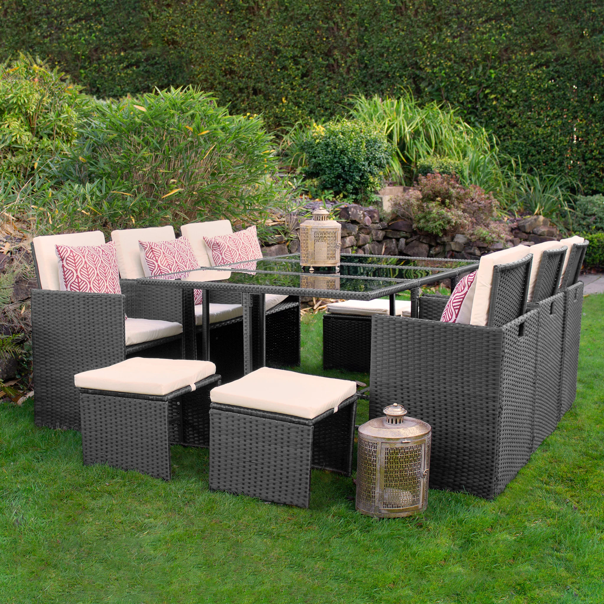 Cannes 10 Seater Rattan Cube Dining Set - Image 12