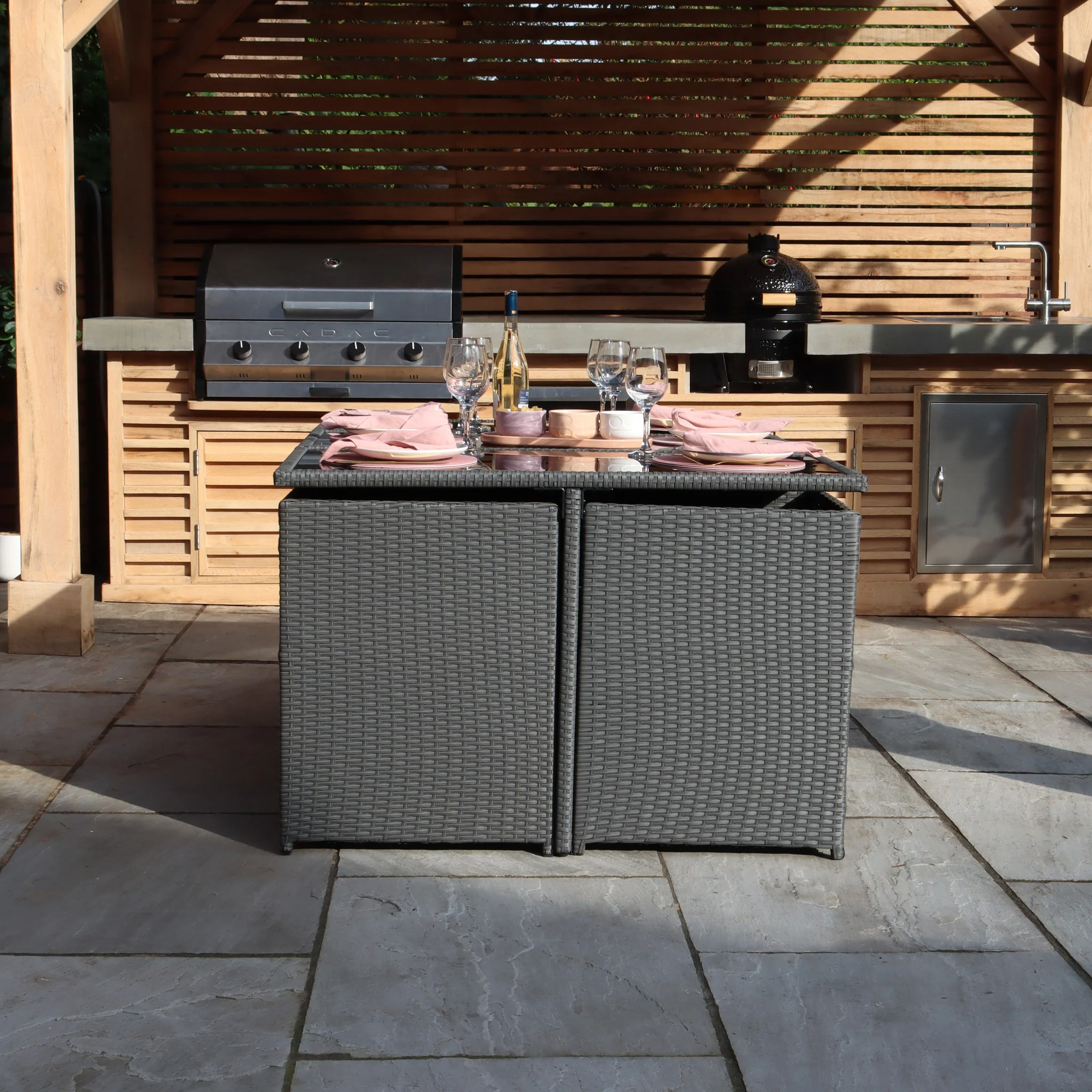 Cannes 10 Seater Rattan Cube Dining Set - Image 14