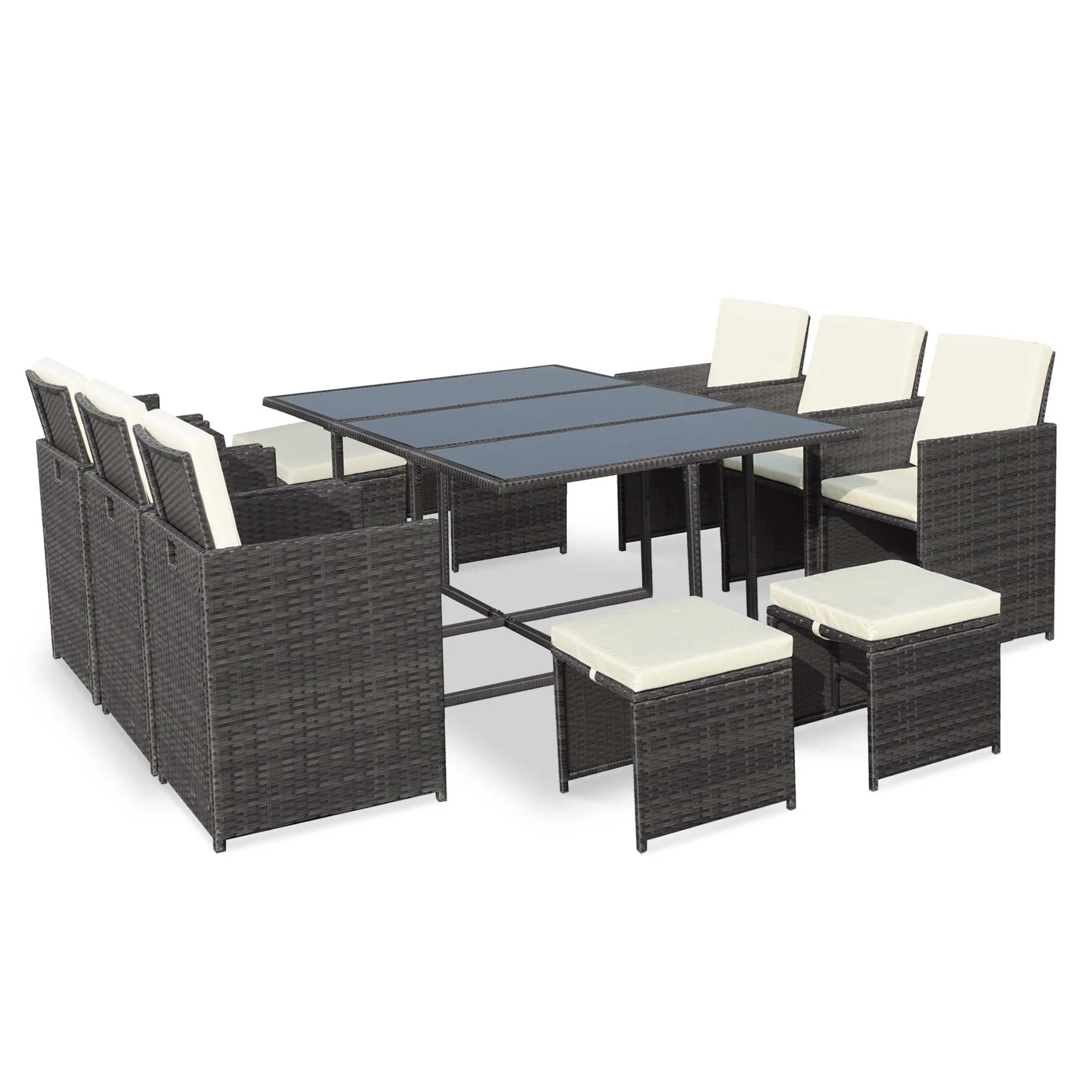 Cannes 10 Seater Rattan Cube Dining Set - Image 16