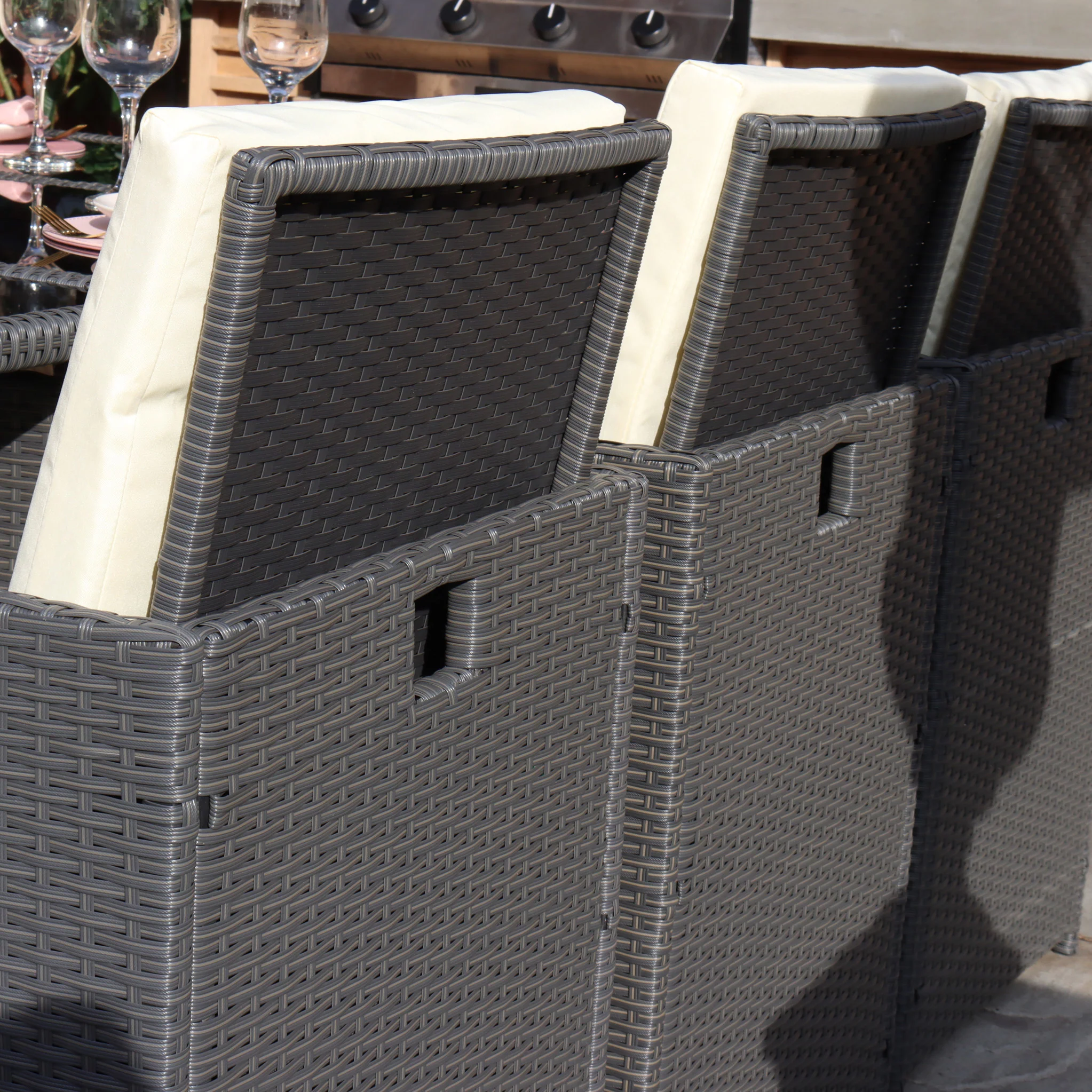 Cannes 10 Seater Rattan Cube Dining Set - Image 18