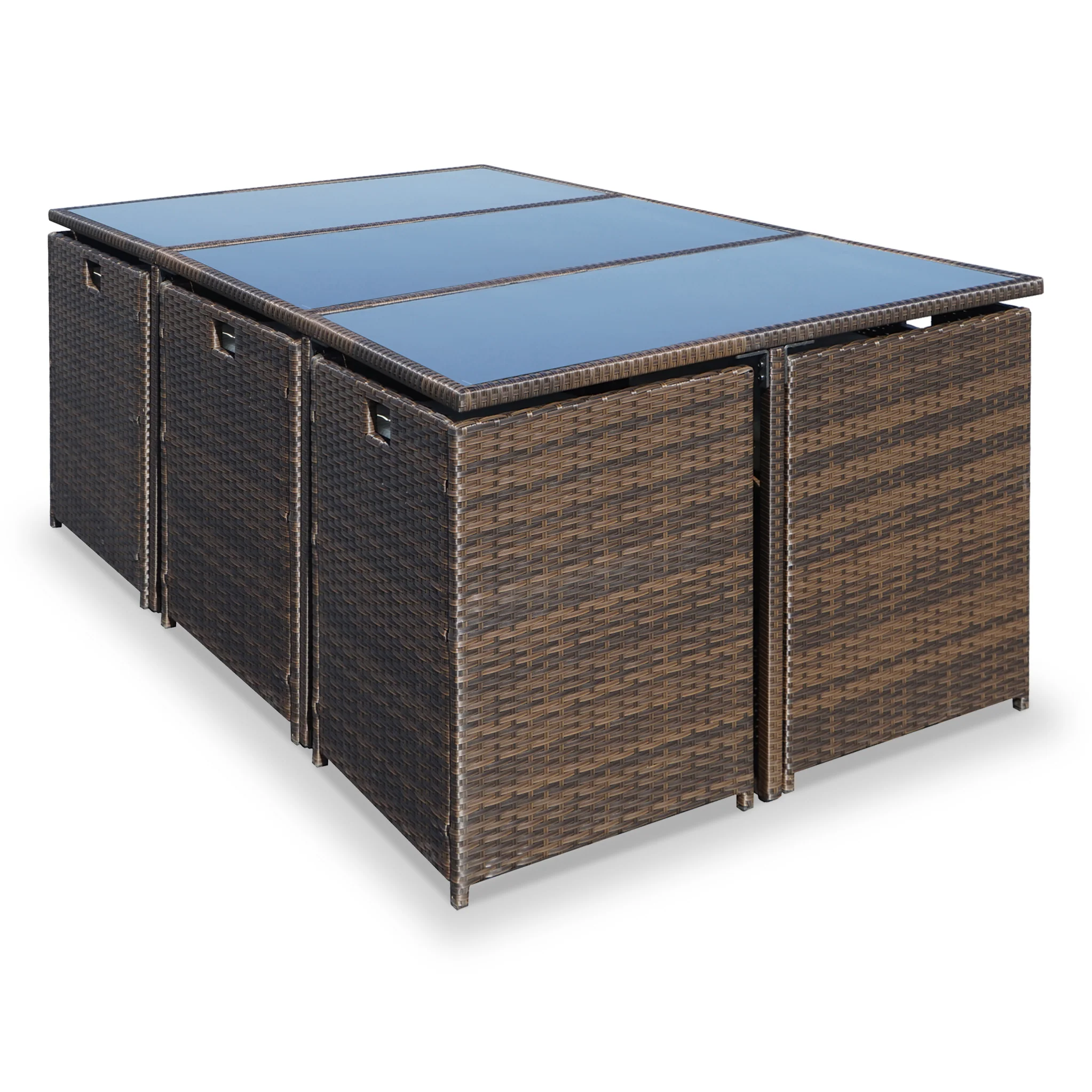 Cannes 10 Seater Rattan Cube Dining Set - Image 4