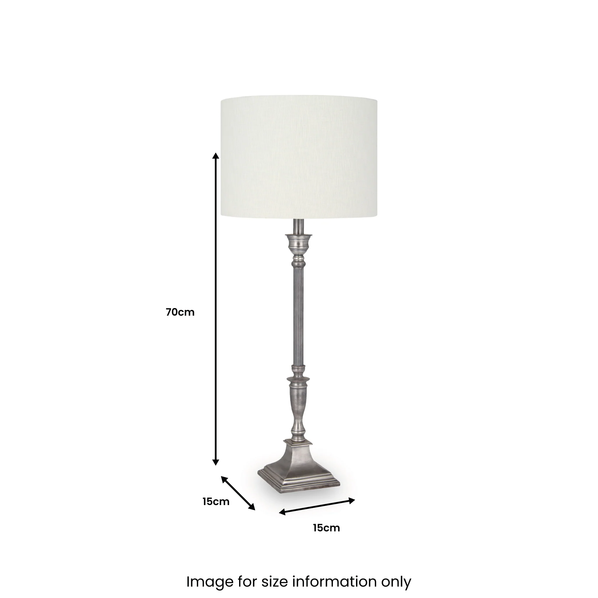 Canterbury Antique Silver Metal Table Lamp - Image 9
