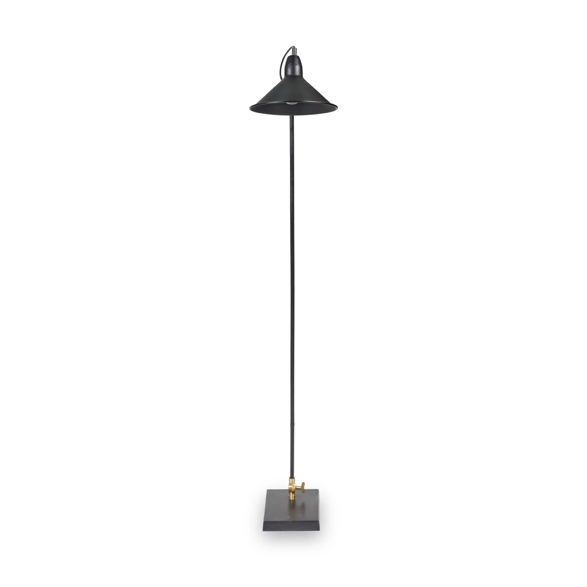 Canton Matt Black and Brass Metal Cone Floor Lamp - Image 6