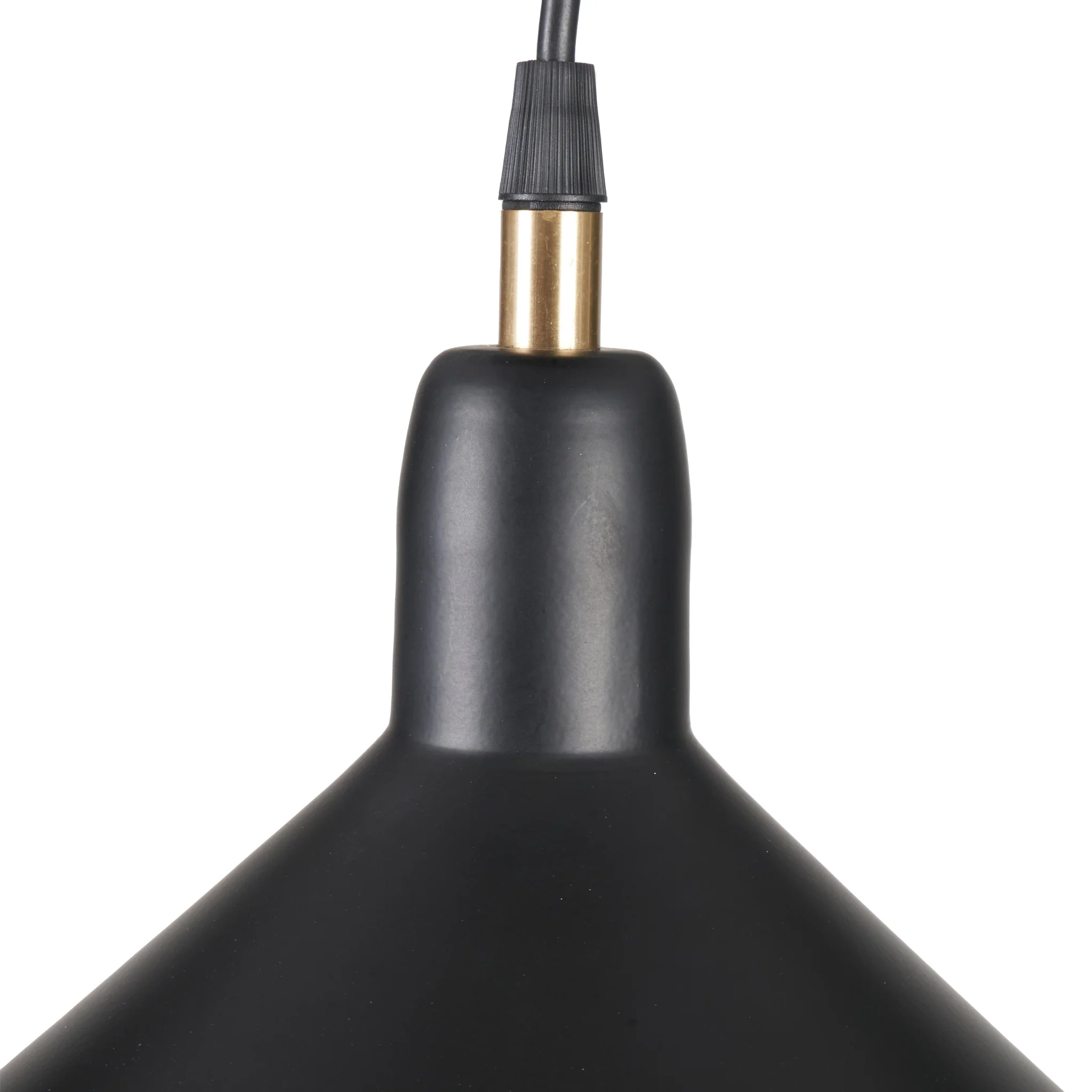 Canton Matt Black and Brass Metal Cone Pendant - Image 5