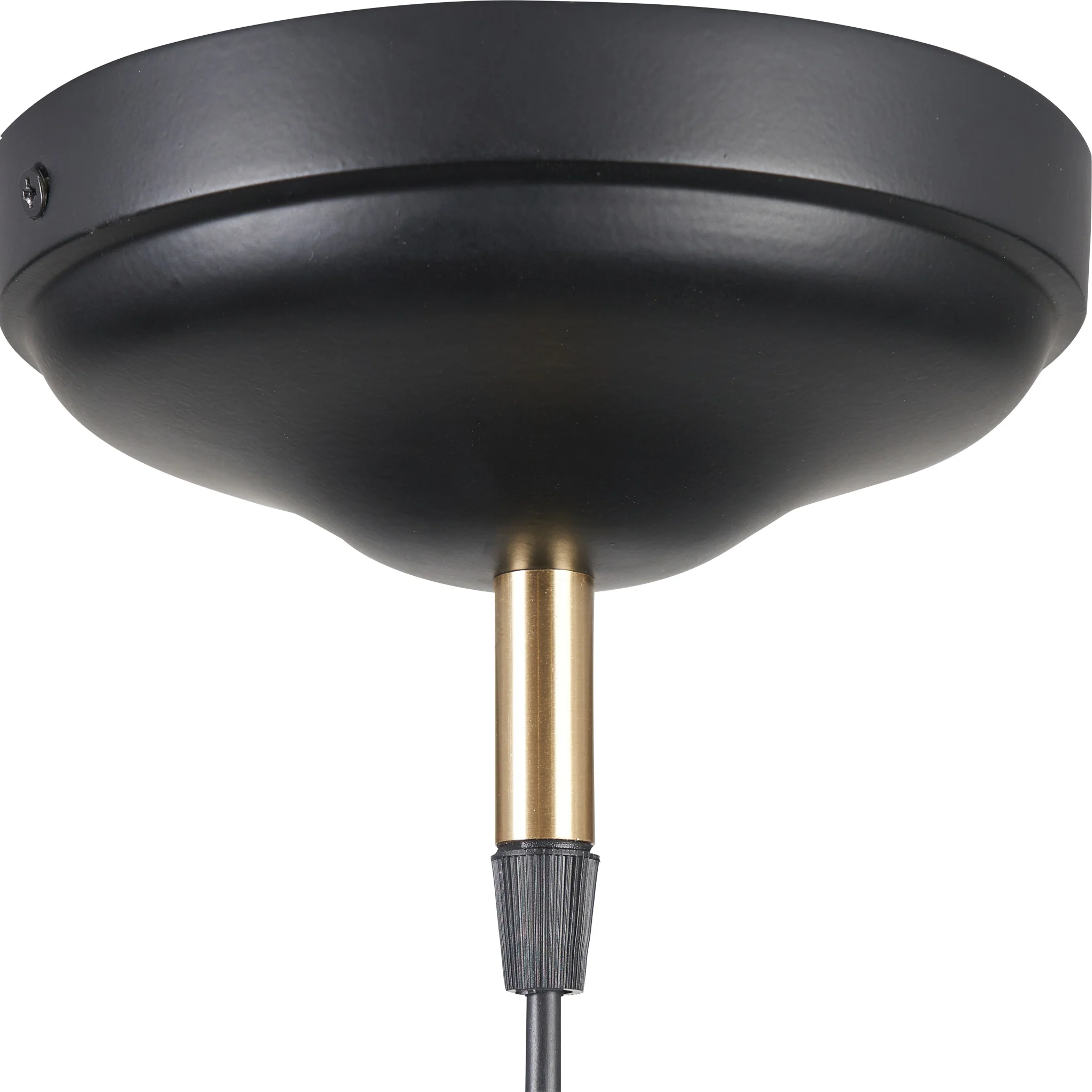 Canton Matt Black and Brass Metal Cone Pendant - Image 6