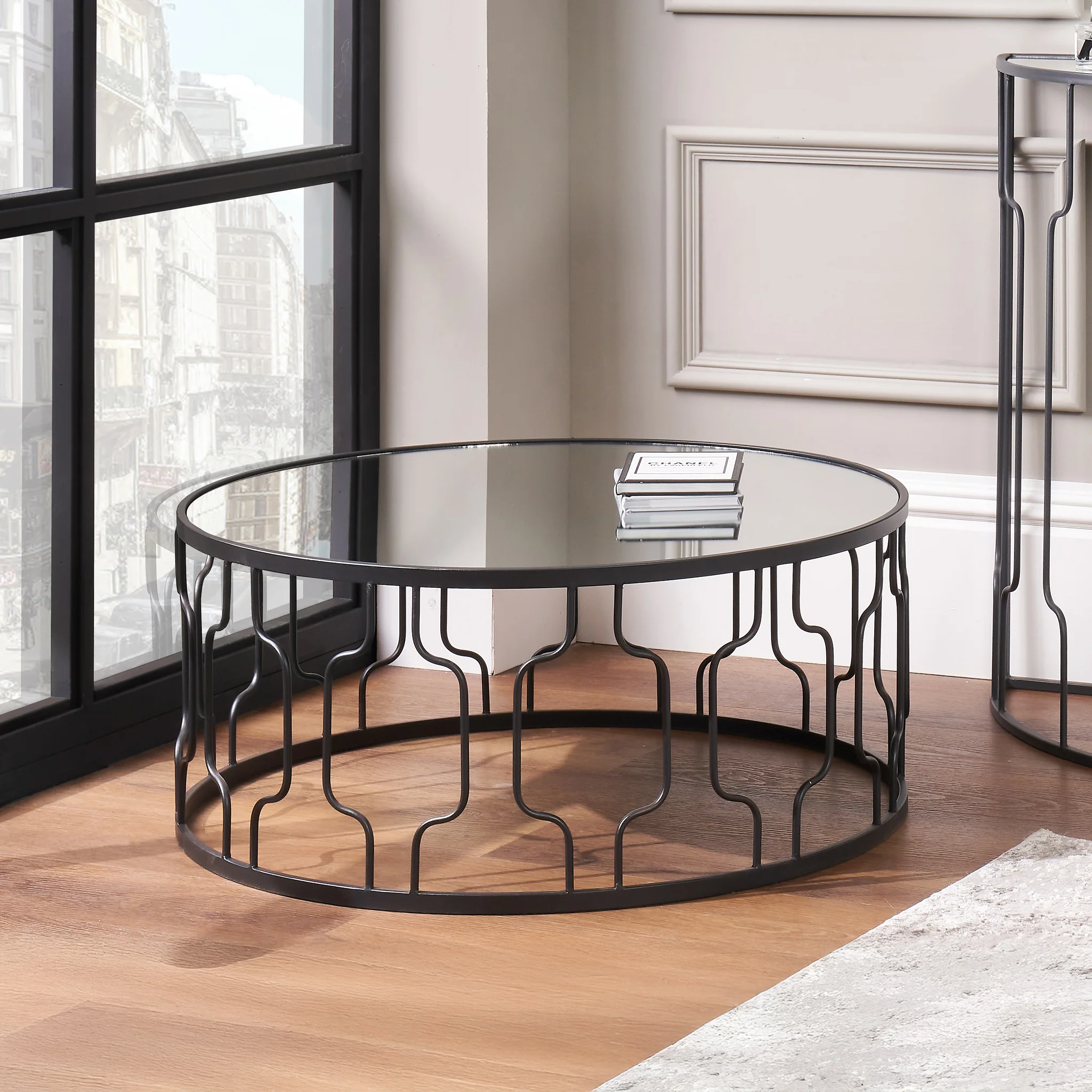 Caprisse Mirrored Glass Coffee Table - Image 3