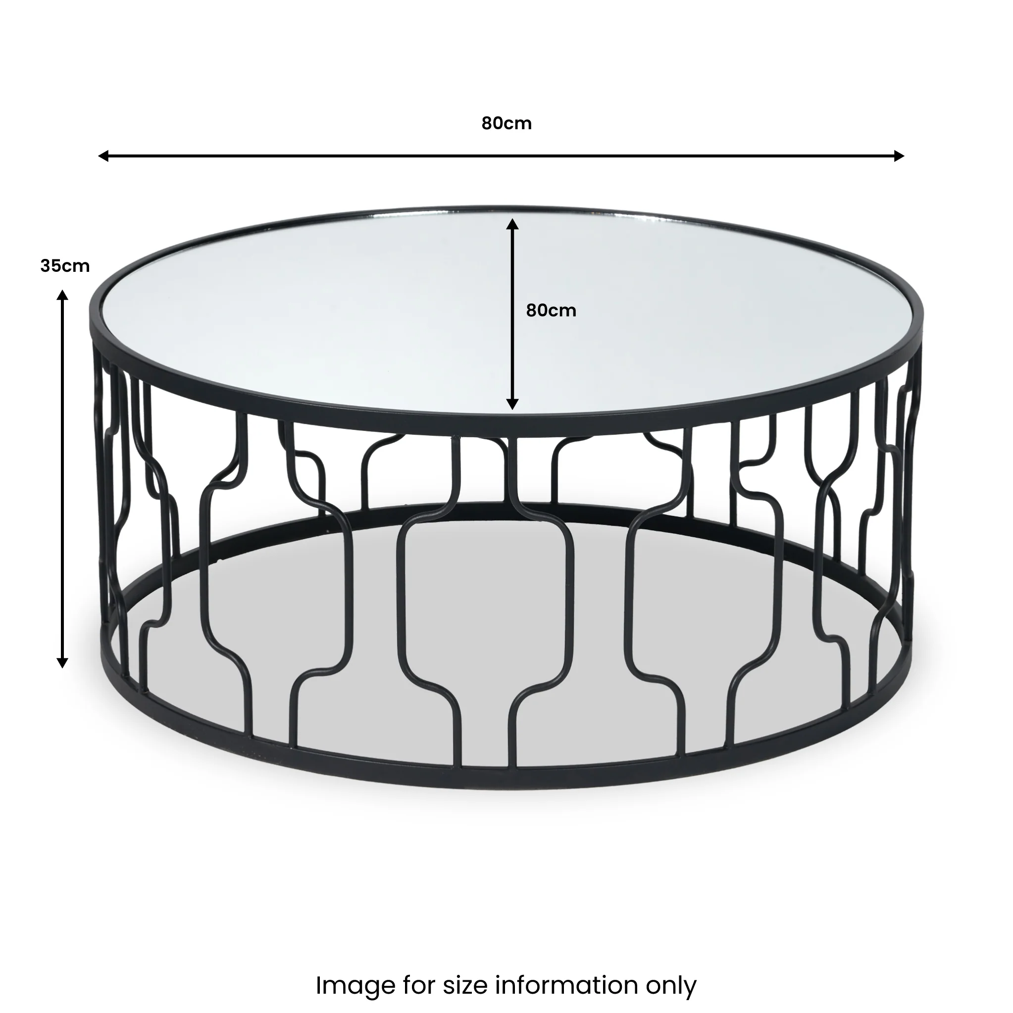 Caprisse Mirrored Glass Coffee Table - Image 6