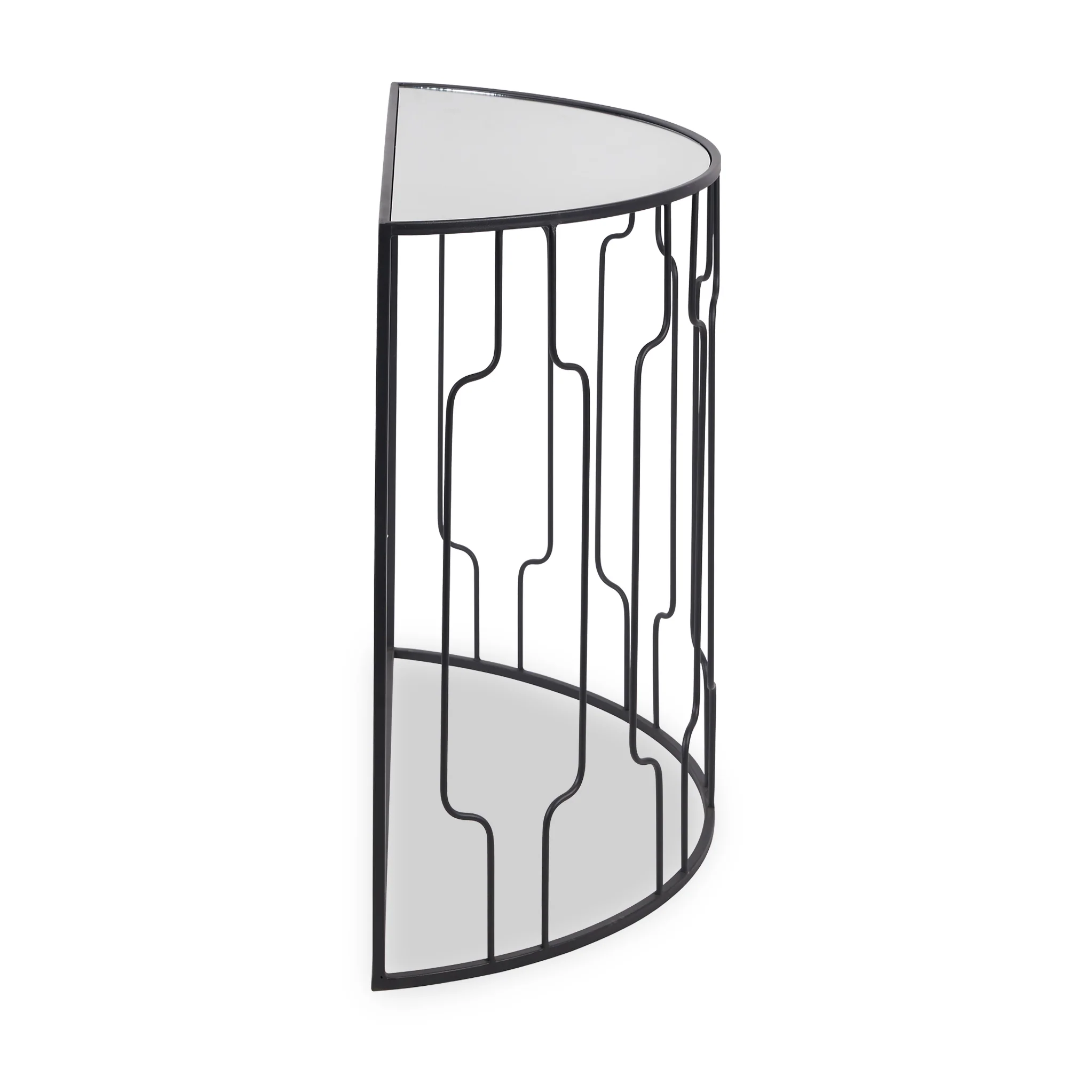 Caprisse Mirrored Glass Half Moon Console Table - Image 5
