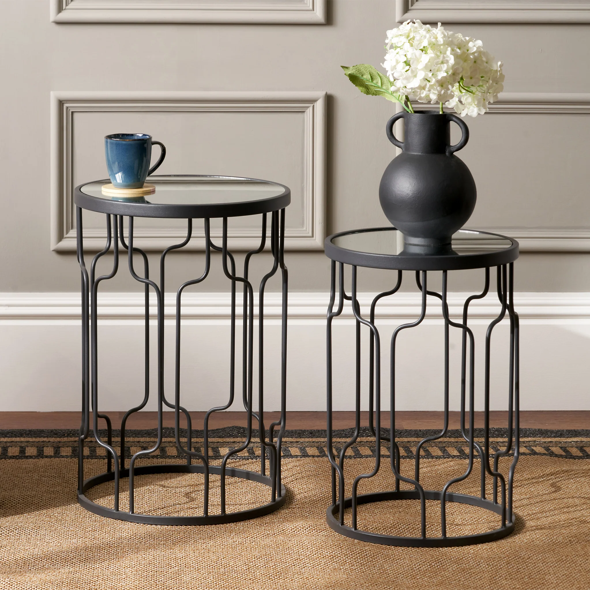 Caprisse Mirrored Glass Side Tables - Image 2