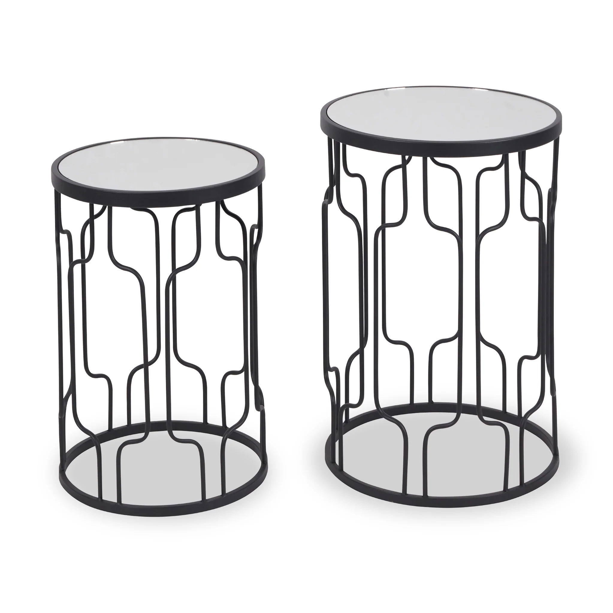 Caprisse Mirrored Glass Side Tables - Image 3