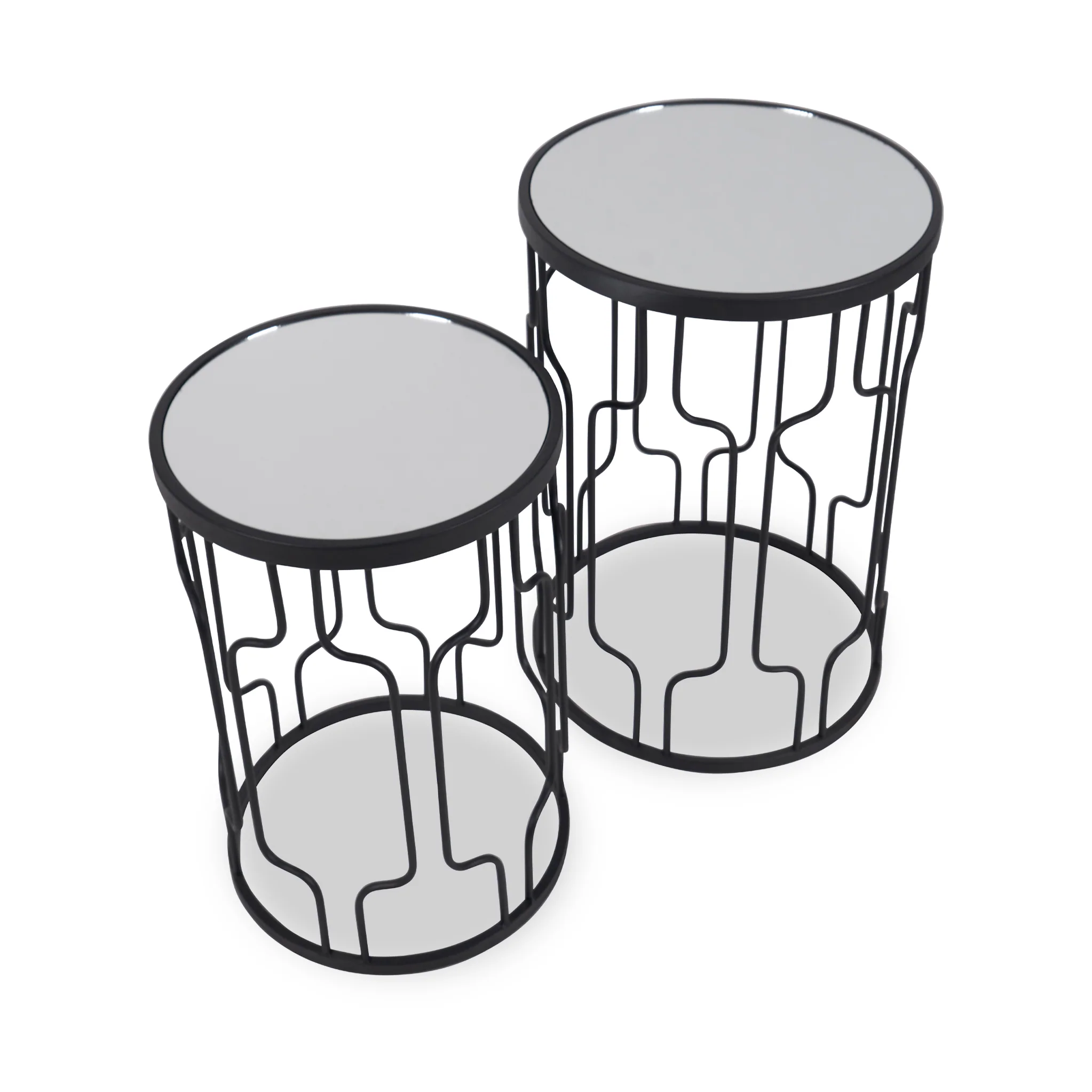 Caprisse Mirrored Glass Side Tables - Image 4