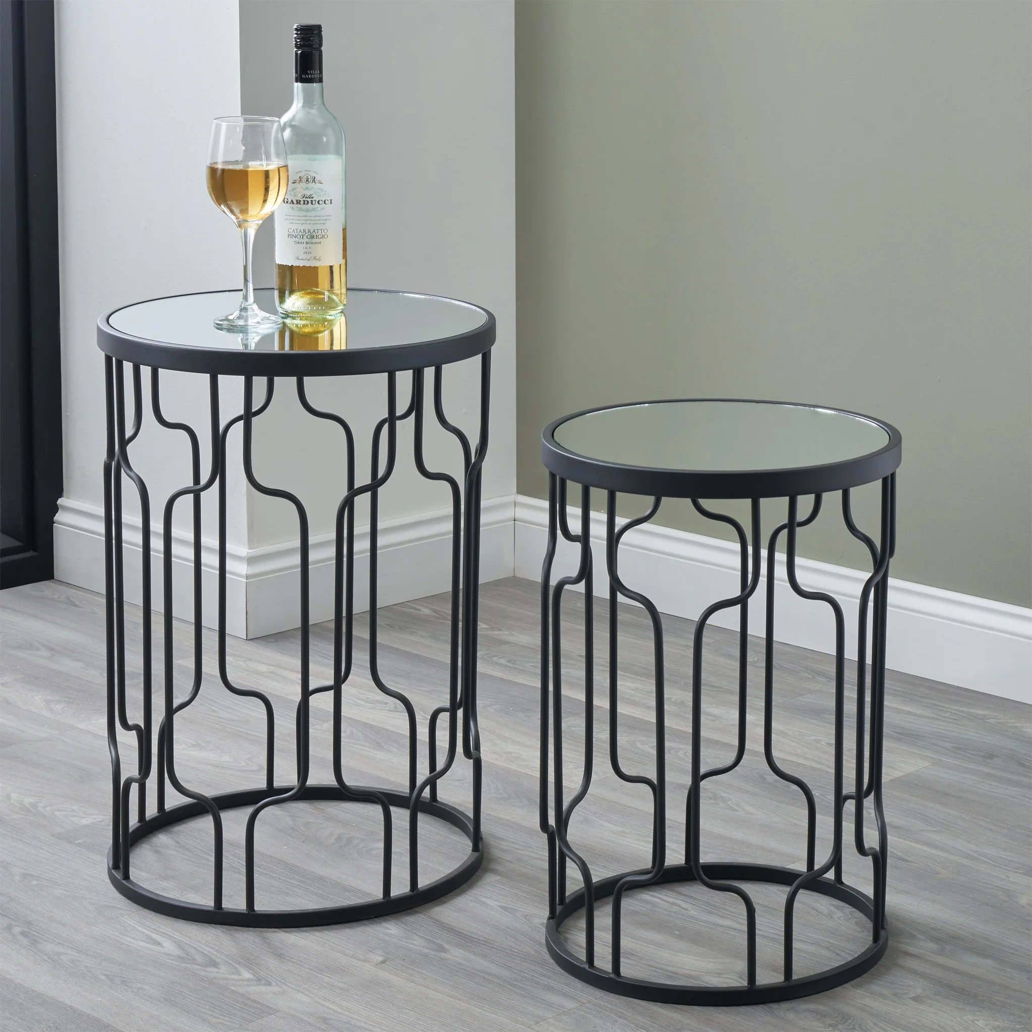 Caprisse Mirrored Glass Side Tables - Image 7