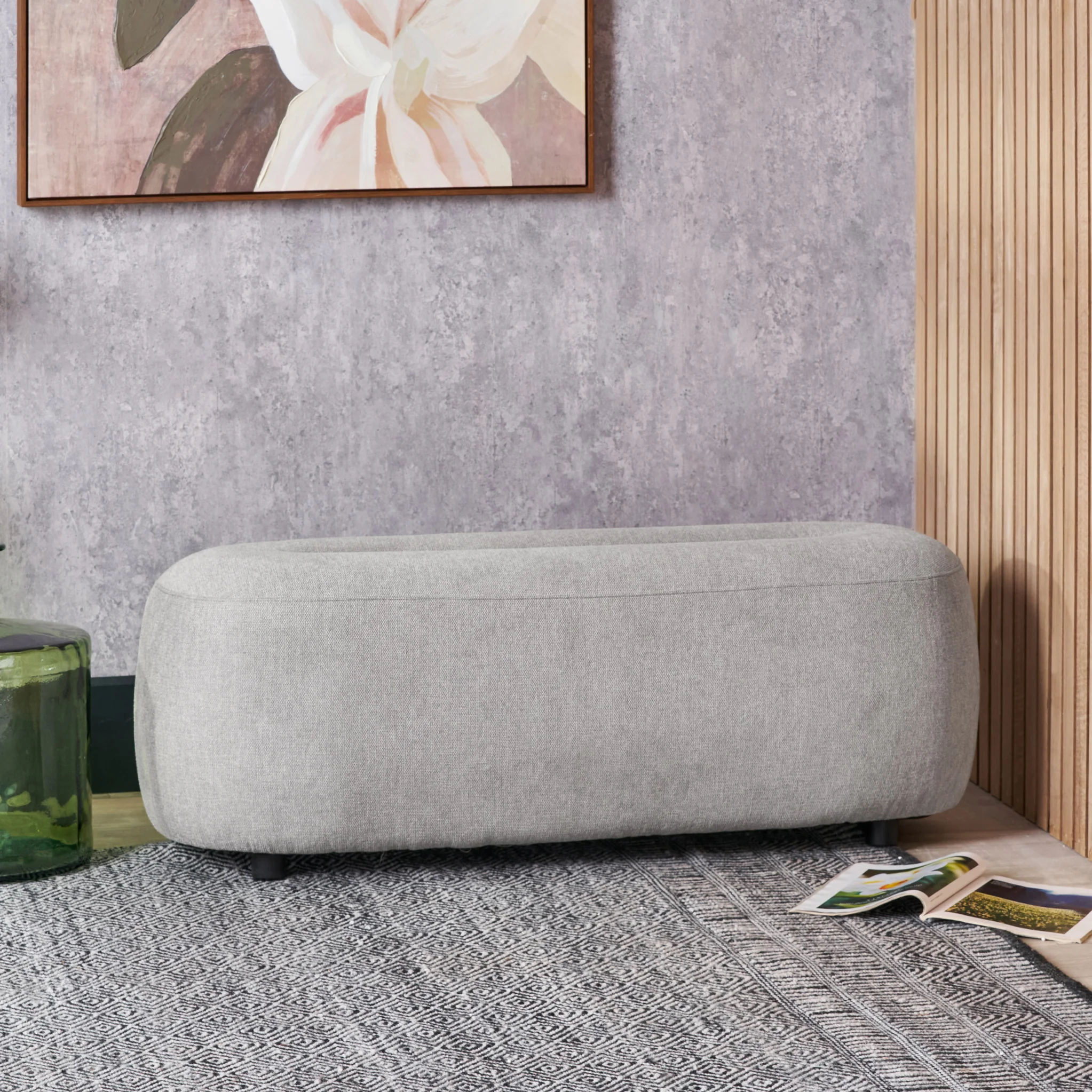 Carin Chenille Ottoman - Image 2
