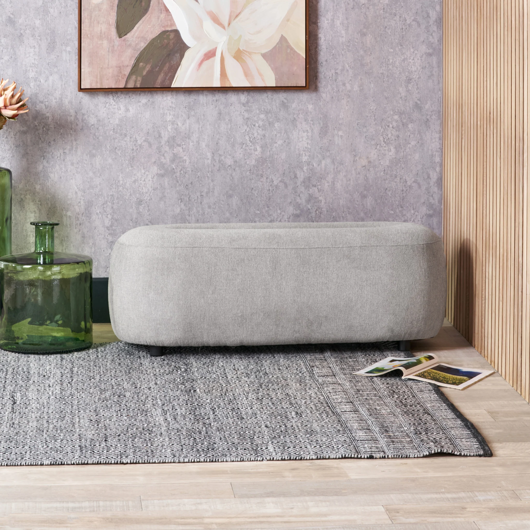 Carin Chenille Ottoman - Image 6