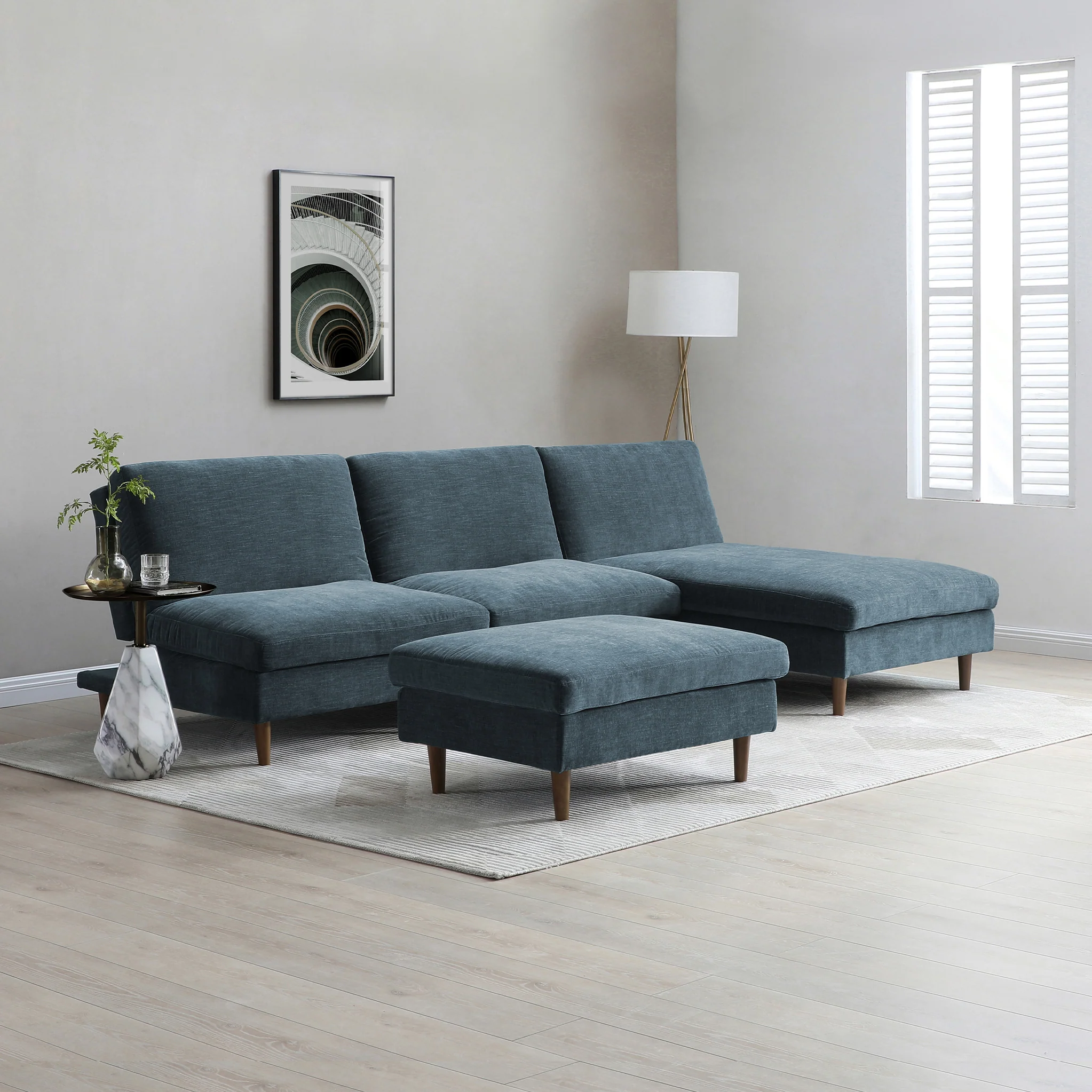 Carrington Chenille Footstool - Image 7