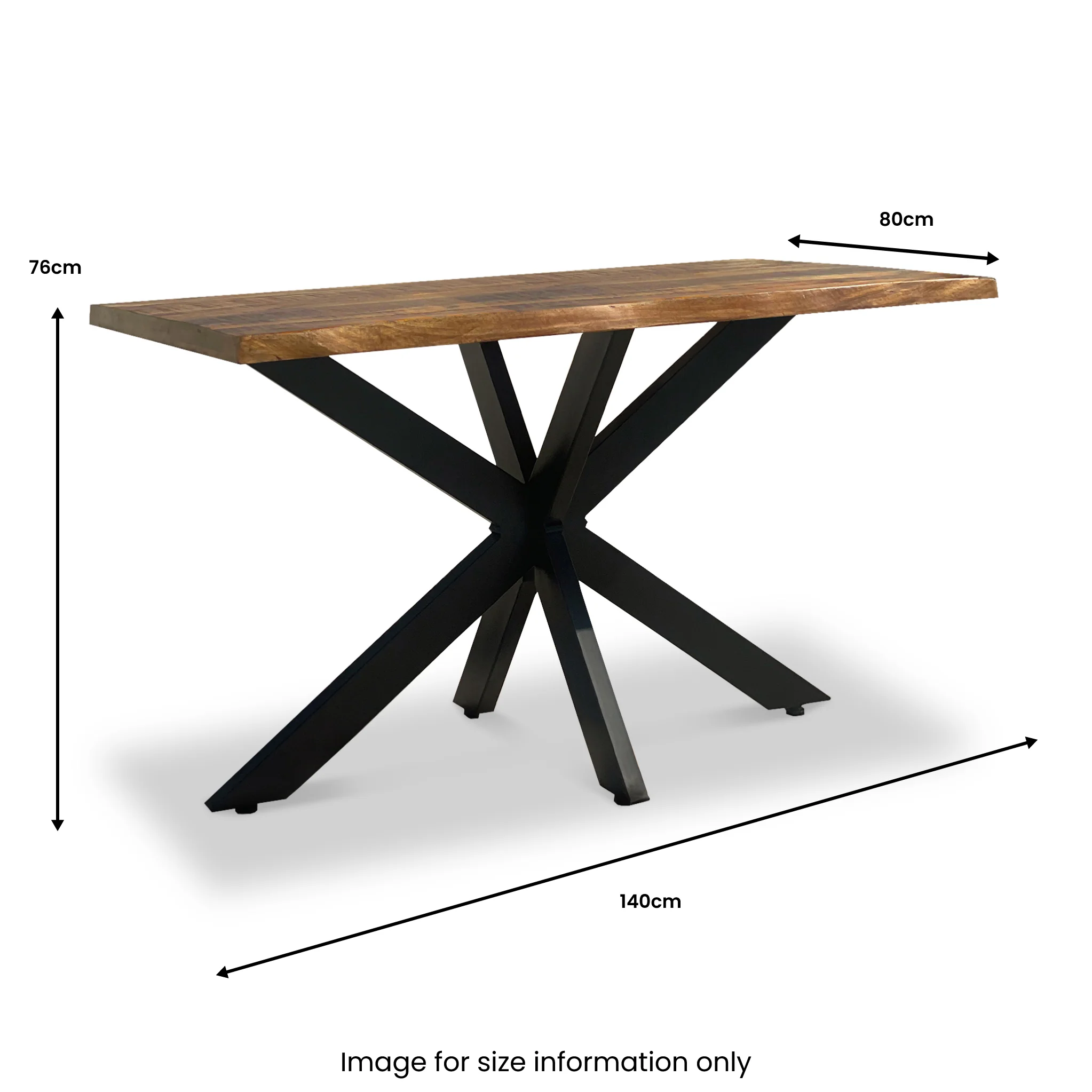 Carrow 140cm Mango Wood Dining Table - Image 4