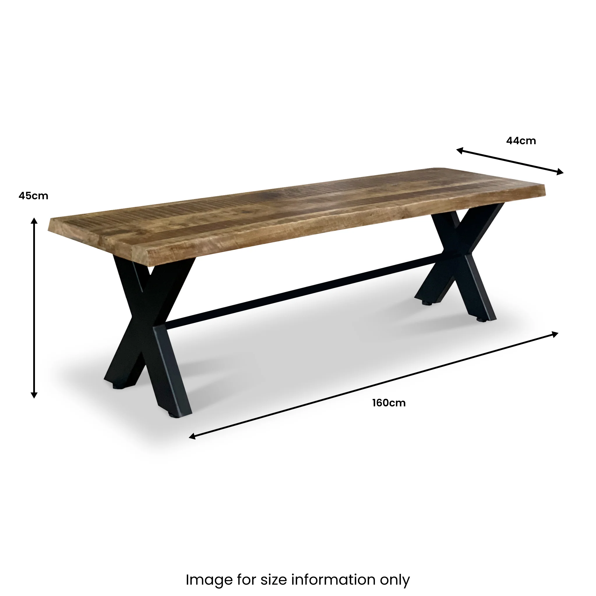 Carrow 160cm Mango Wood Dining Bench - Image 4