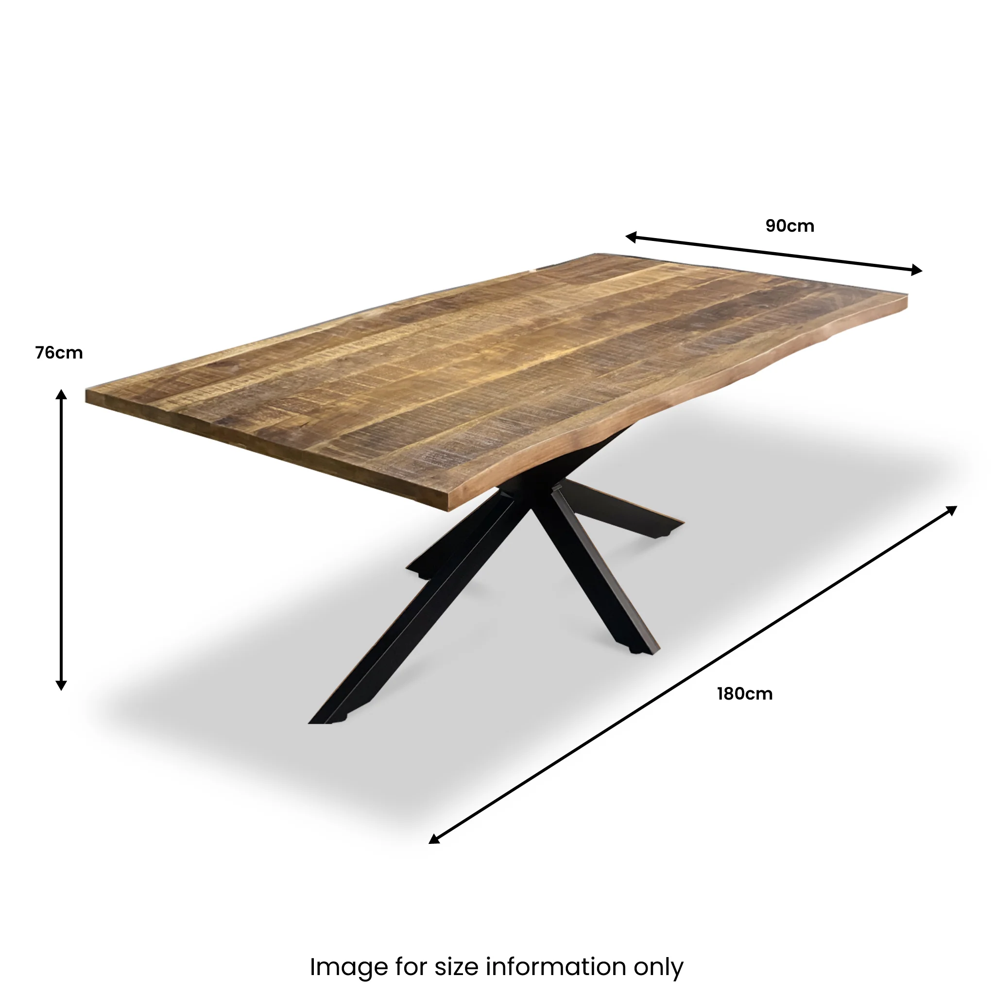 Carrow 180cm Mango Wood Dining Table - Image 3