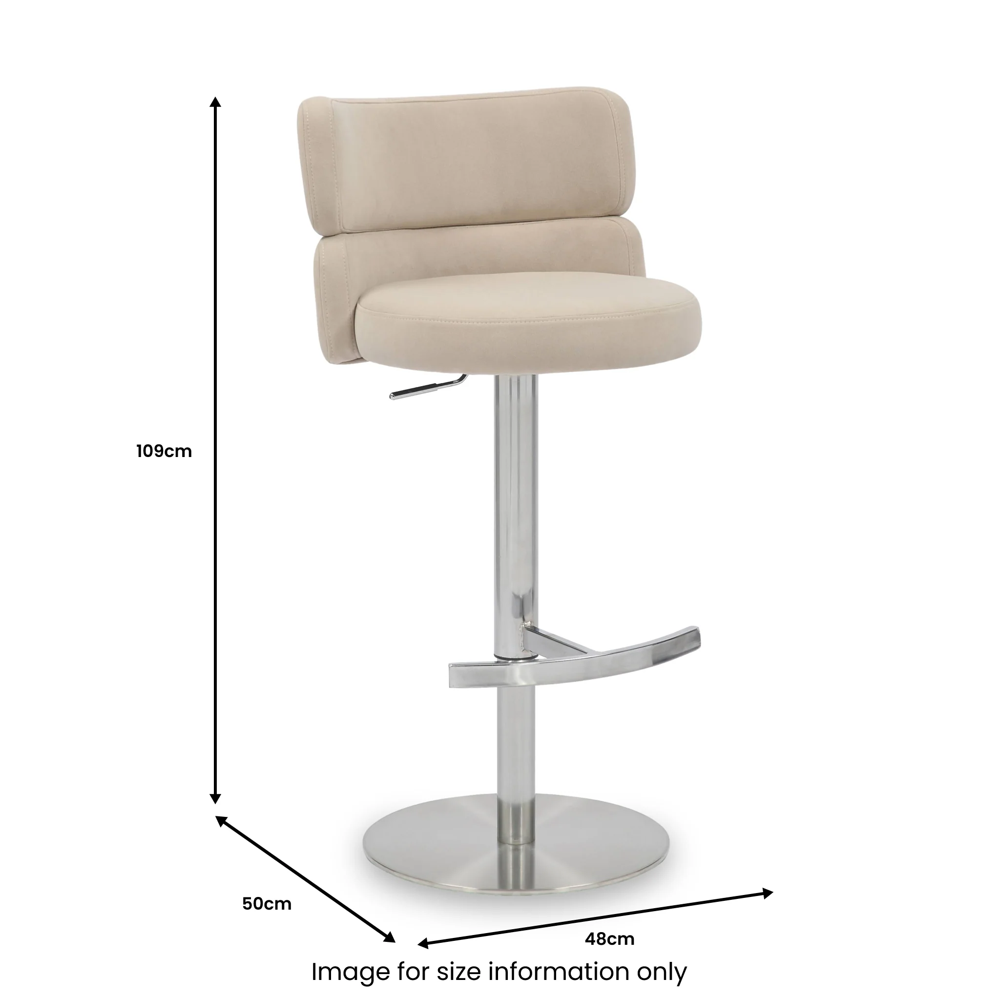 Carvell Brushed Velvet Bar Stool - Image 12