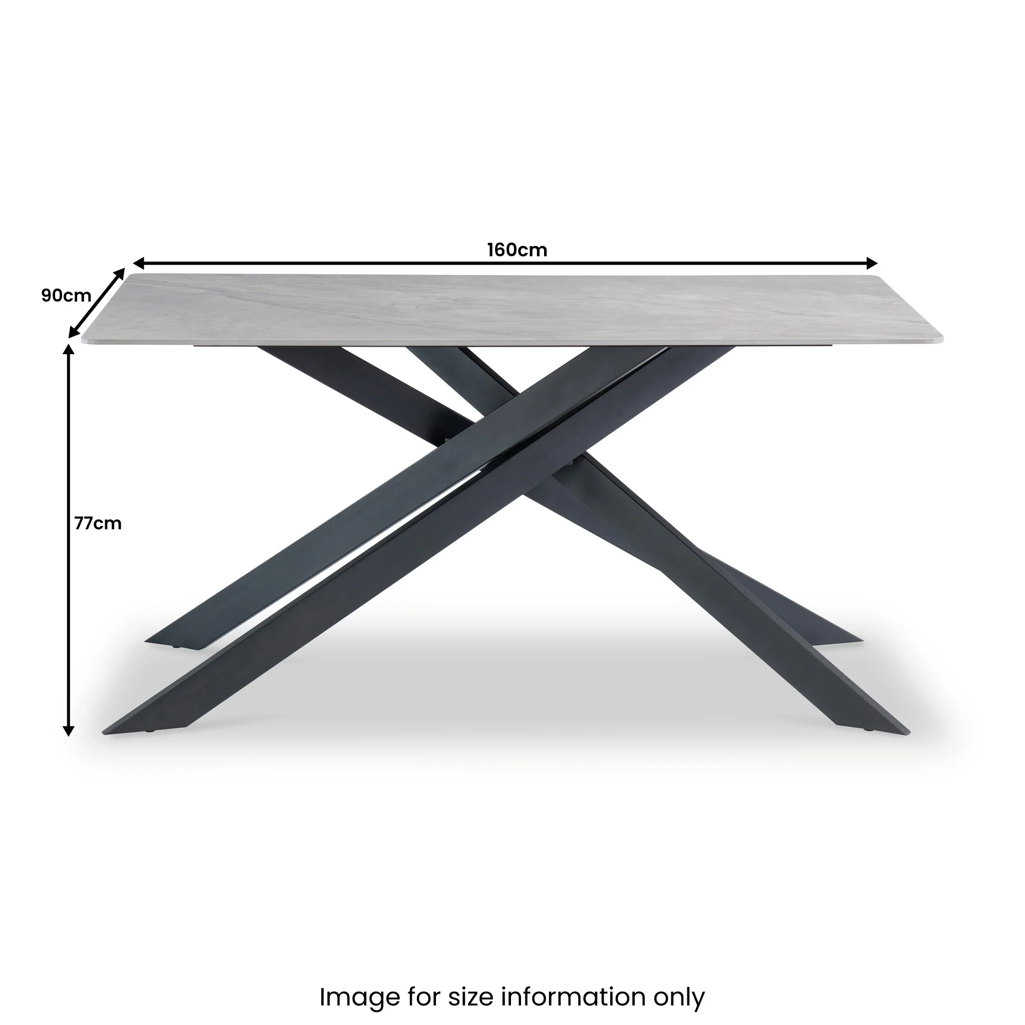 Casey Grey 160cm Sintered Stone Dining Table - Image 5