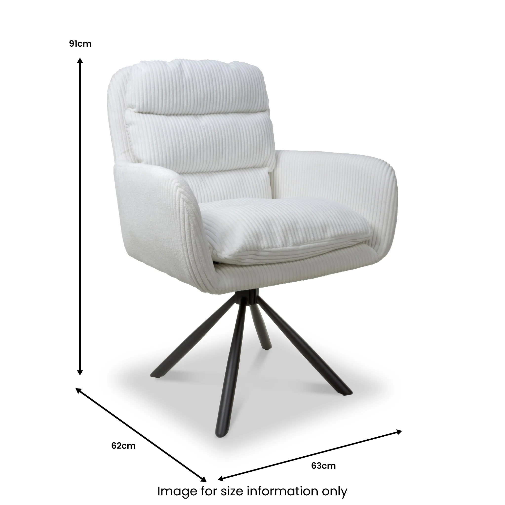 Cassey Corduroy Swivel Chair - Image 8