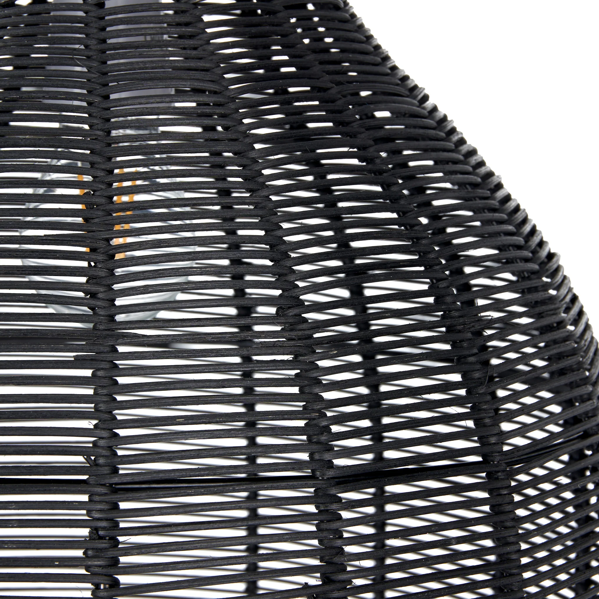Caswell Black Rattan Coche Pendant - Image 3