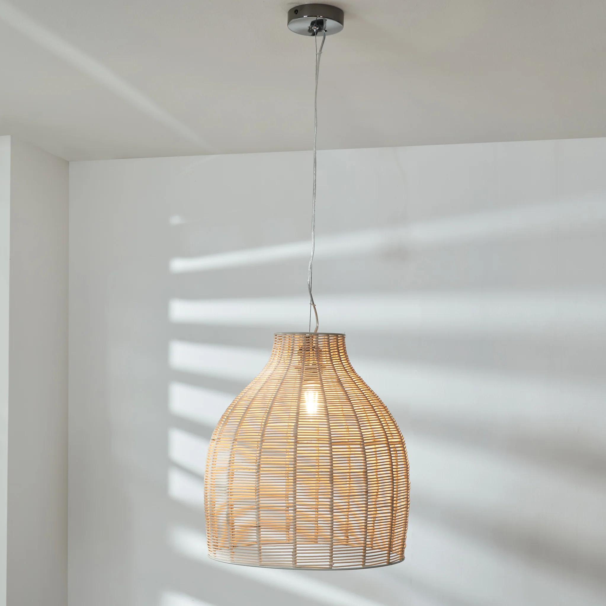 Caswell Natural Rattan Coche Pendant - Image 2