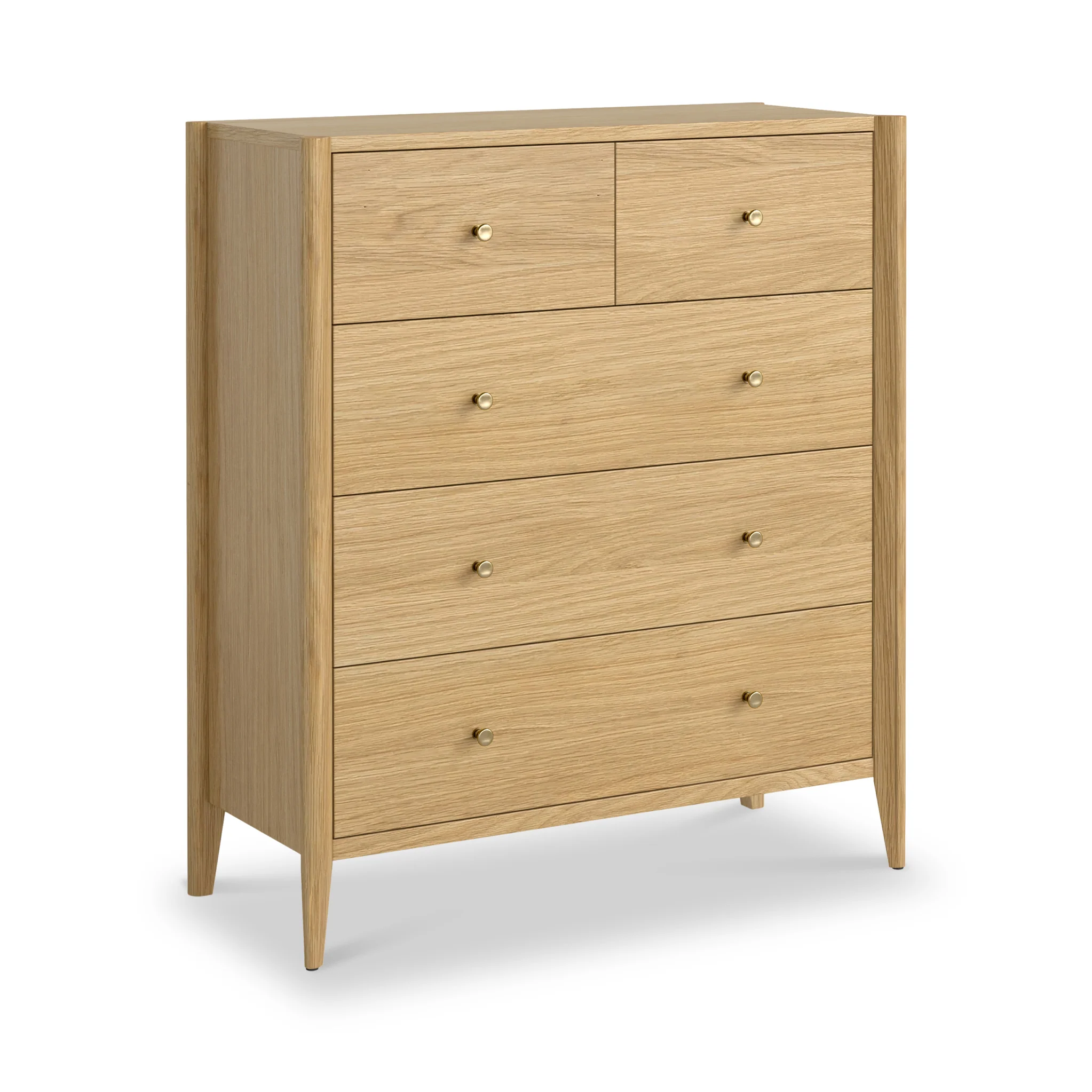 Cavell Oak 2 Over 3 Drawer Chest - Image 2