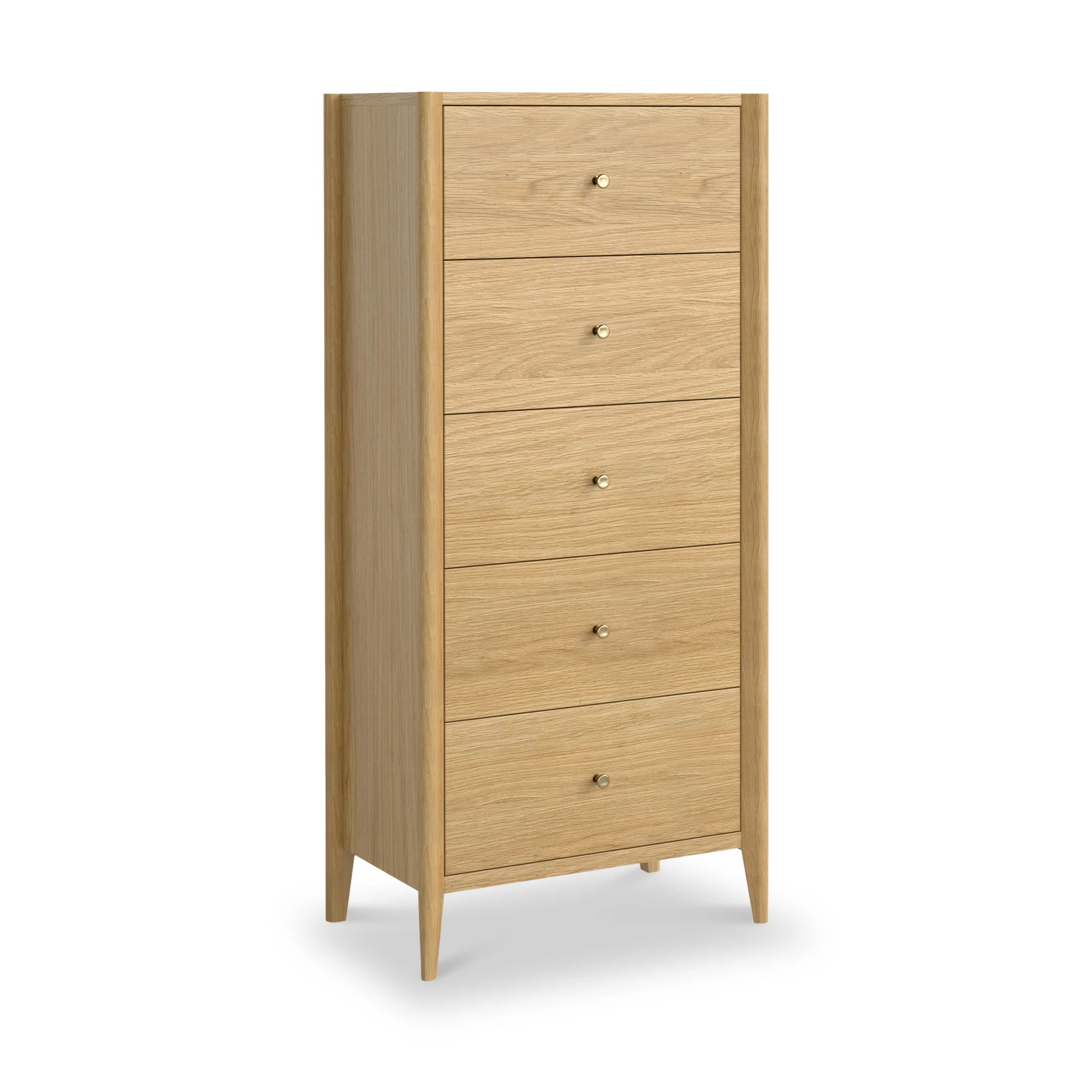 Cavell Oak 5 Drawer Tallboy Chest - Image 2