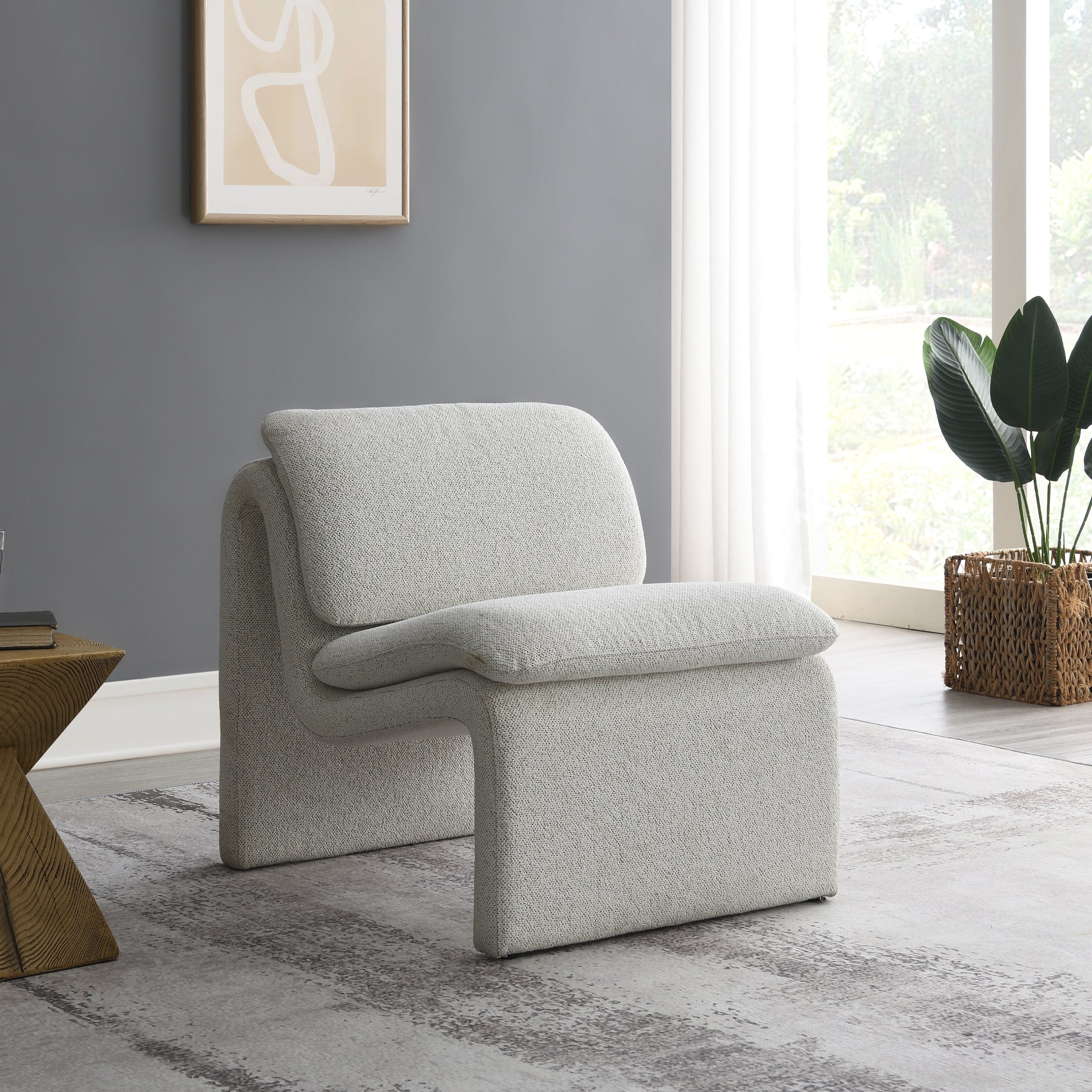 Celeste Sleek Curved Accent Chair - Image 2