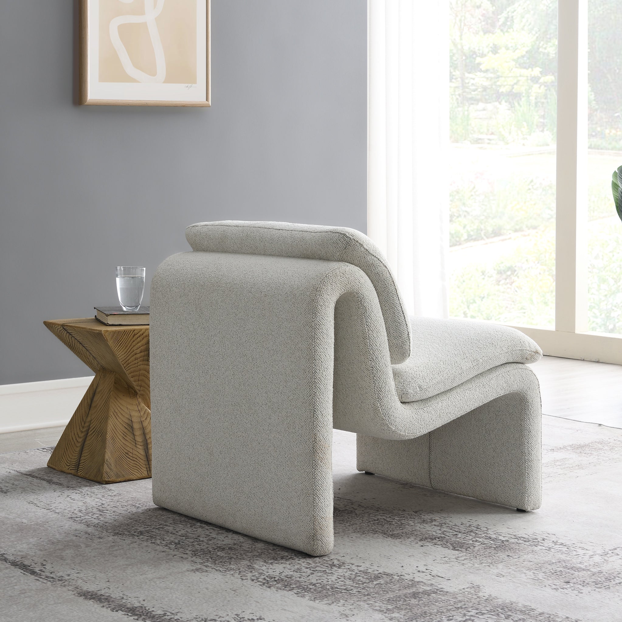 Celeste Sleek Curved Accent Chair - Image 3
