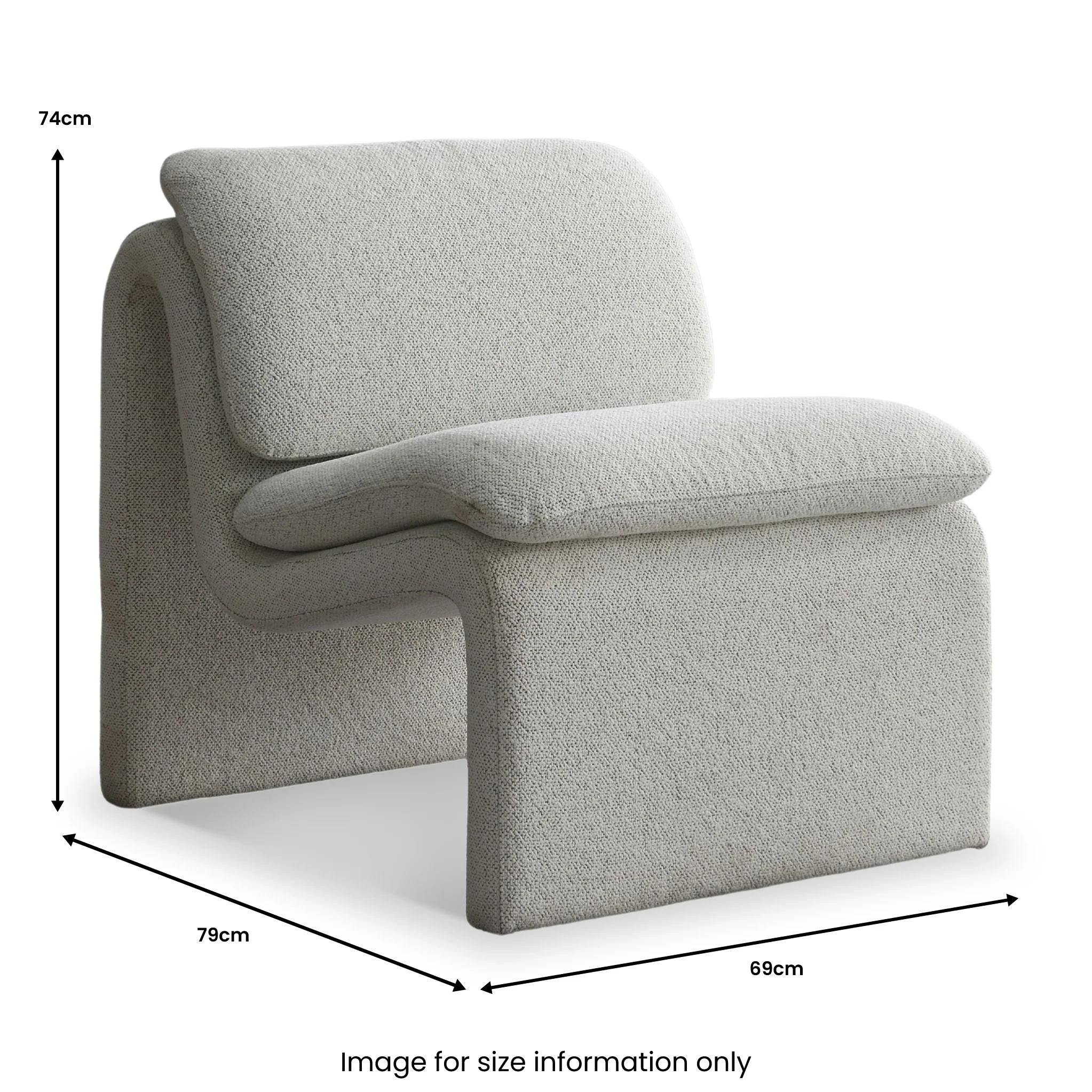 Celeste Sleek Curved Accent Chair - Image 5