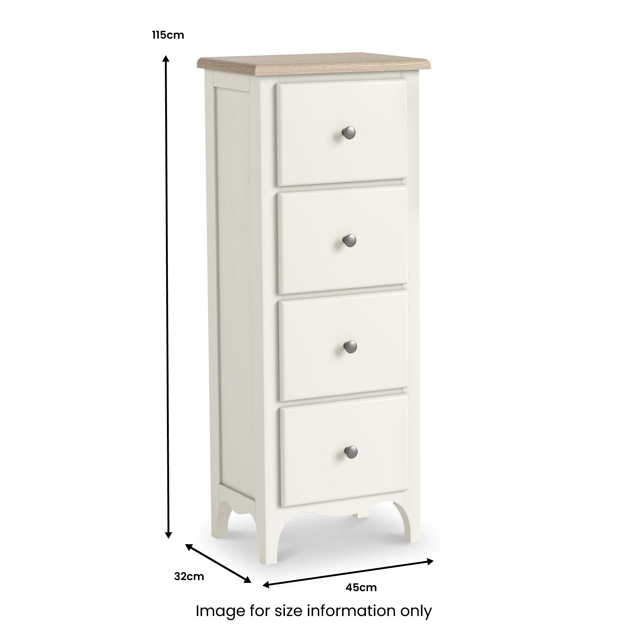 Celine 4 Drawer Tallboy Chest - Image 9