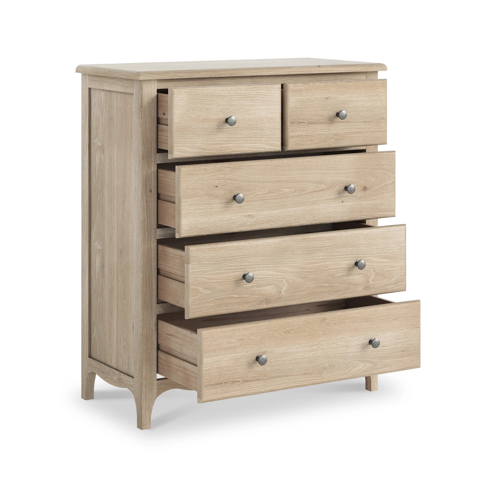 Celine Washed Oak 2 Over 3 Drawer Chest - Image 3