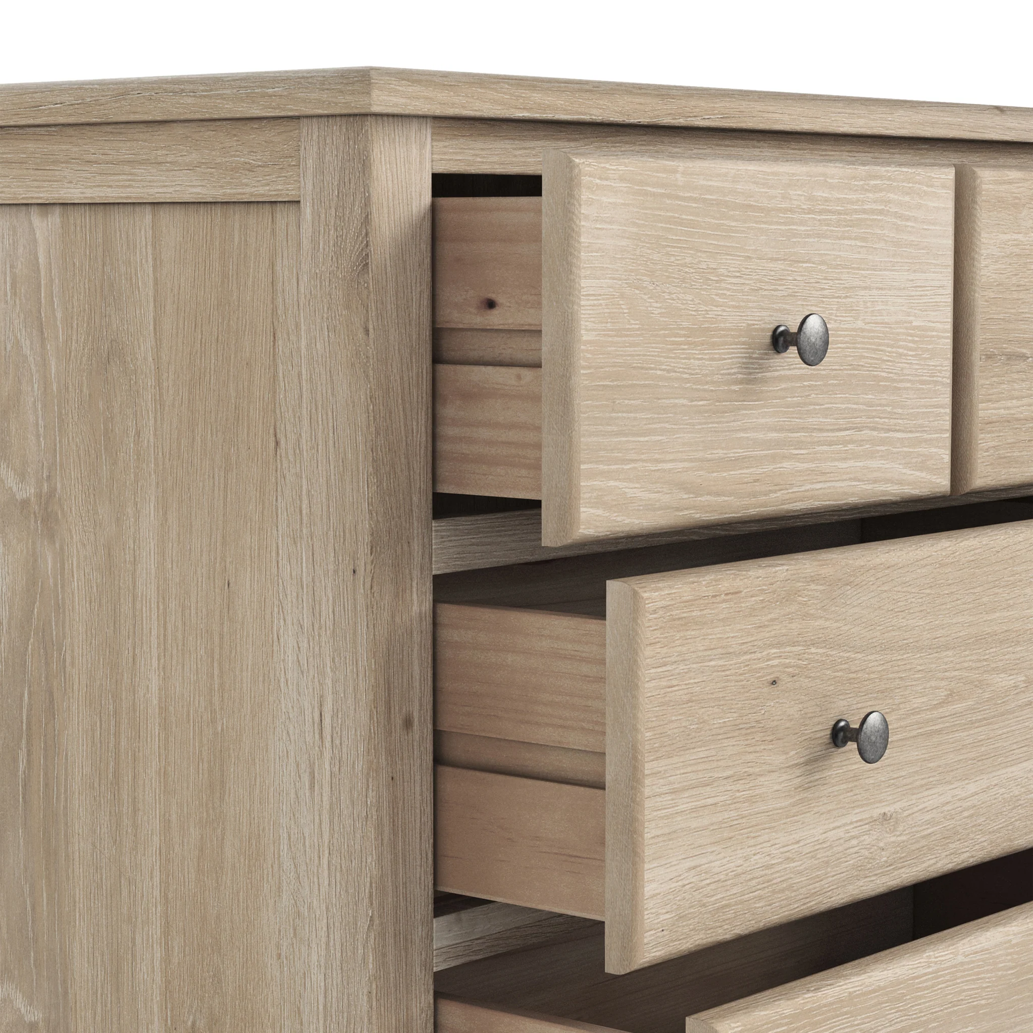 Celine Washed Oak 2 Over 3 Drawer Chest - Image 5