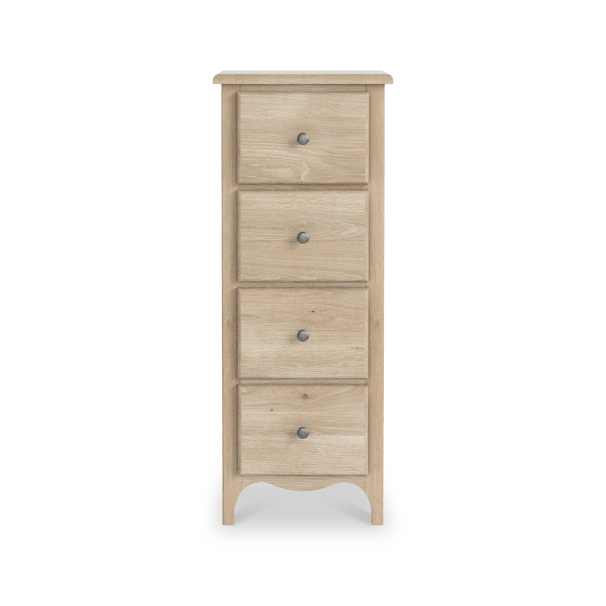 Celine Washed Oak 4 Drawer Tallboy Chest - Image 3