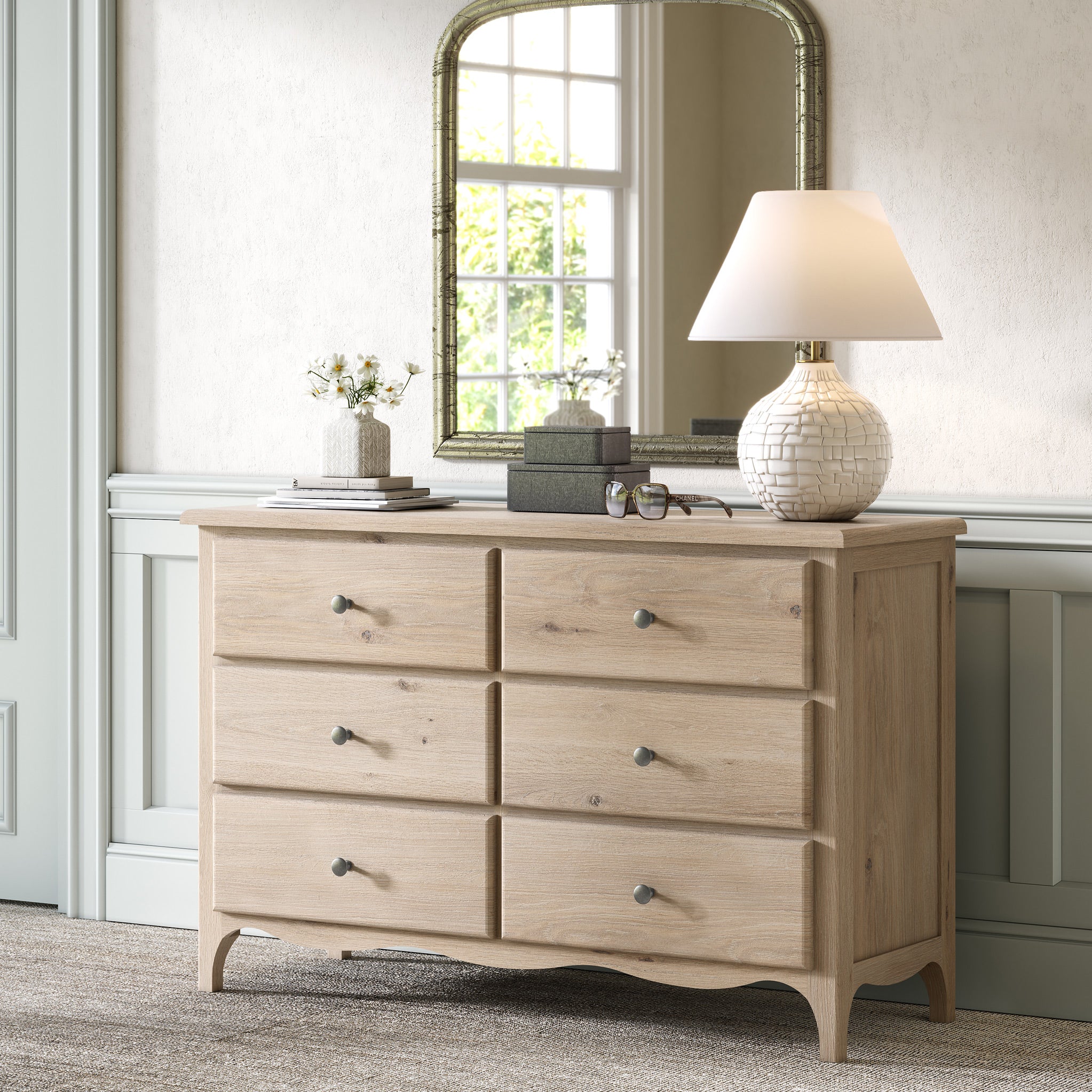 Celine Washed Oak 6 Drawer Chest - Image 2