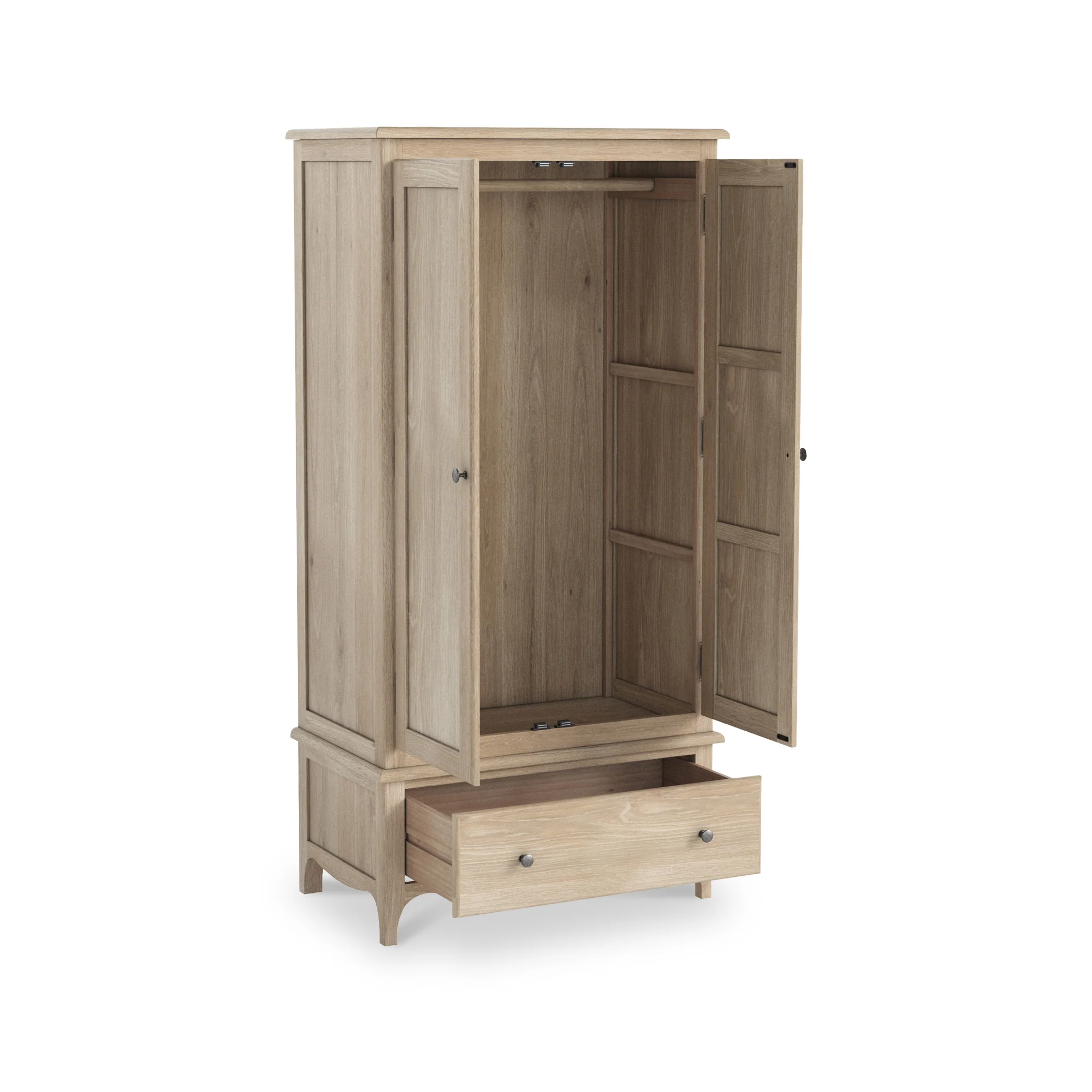 Celine Washed Oak Double Wardrobe - Image 5