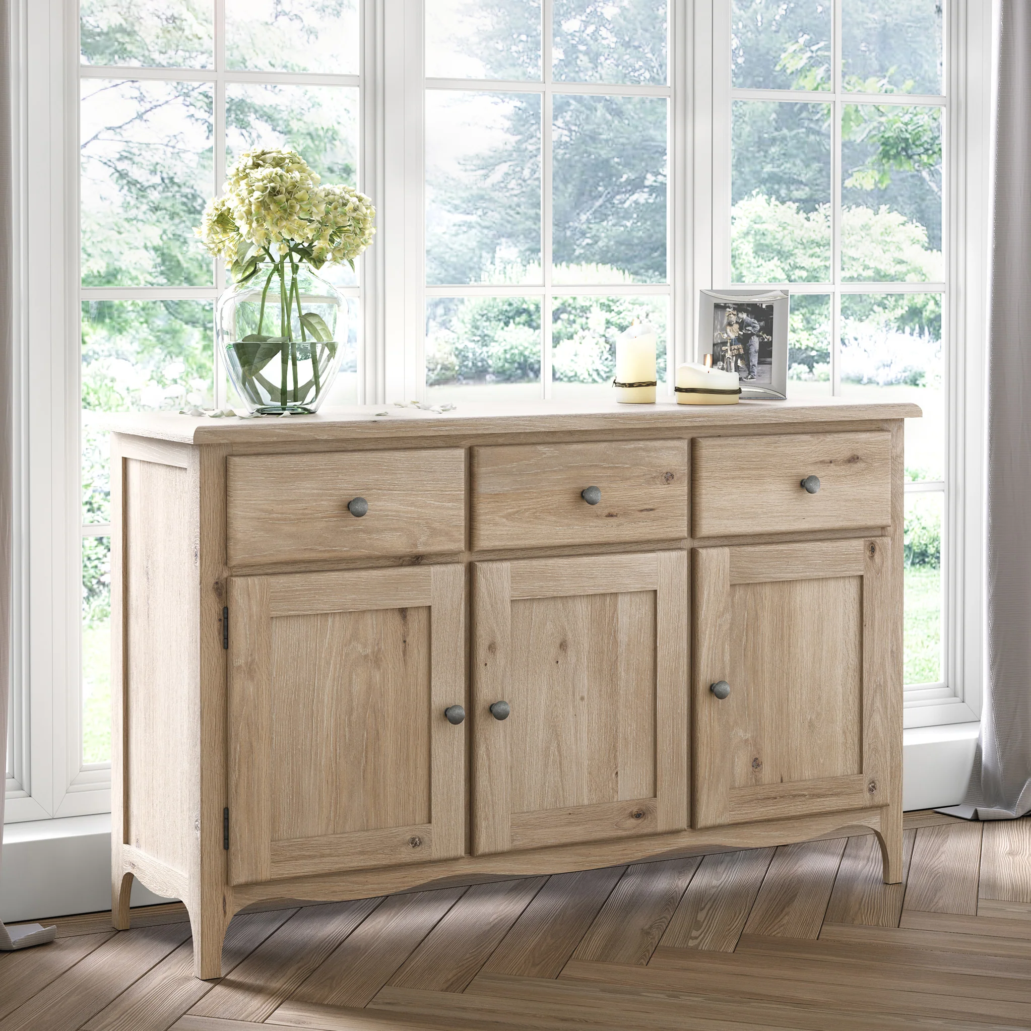 Celine Washed Oak Large Sideboard - Image 2