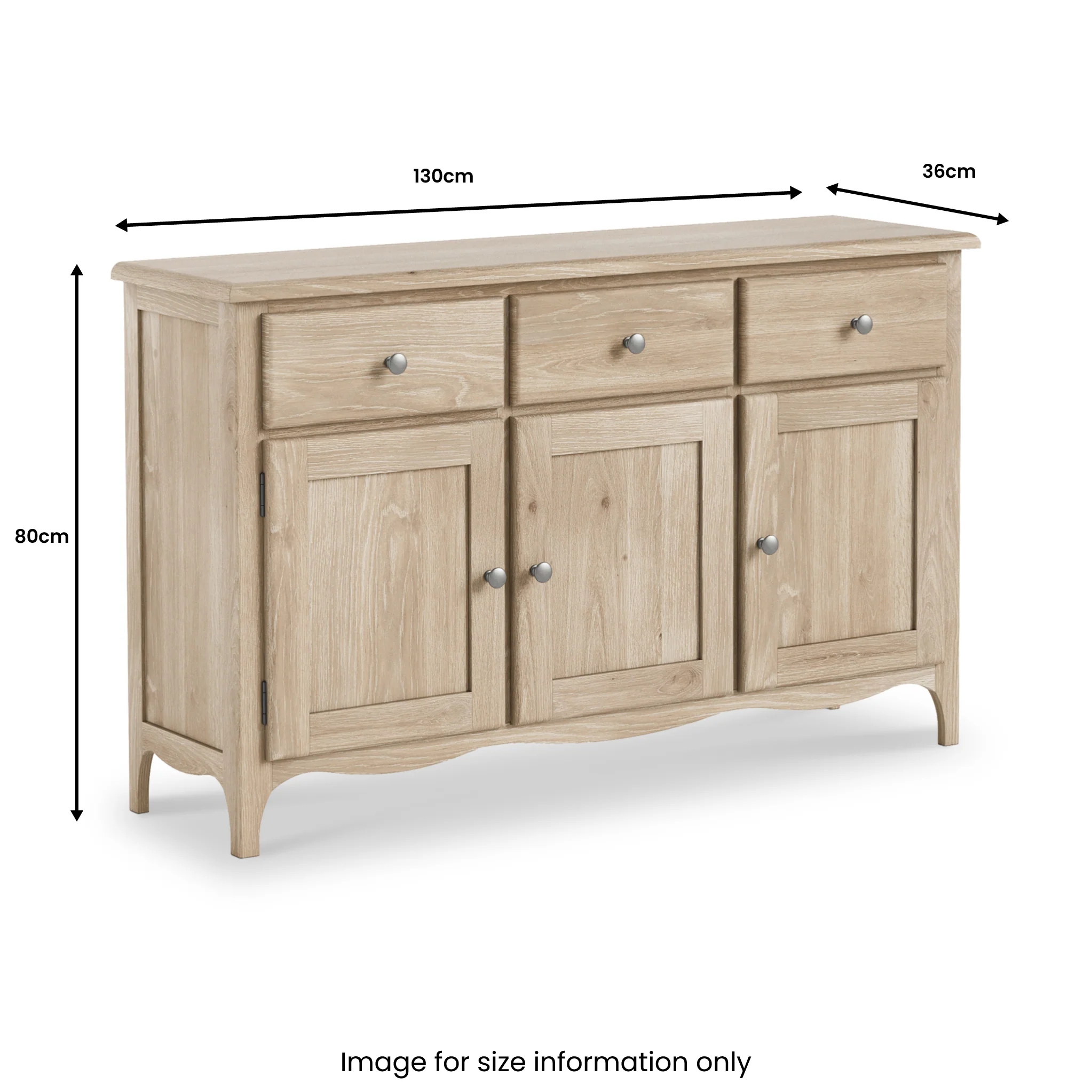 Celine Washed Oak Large Sideboard - Image 9