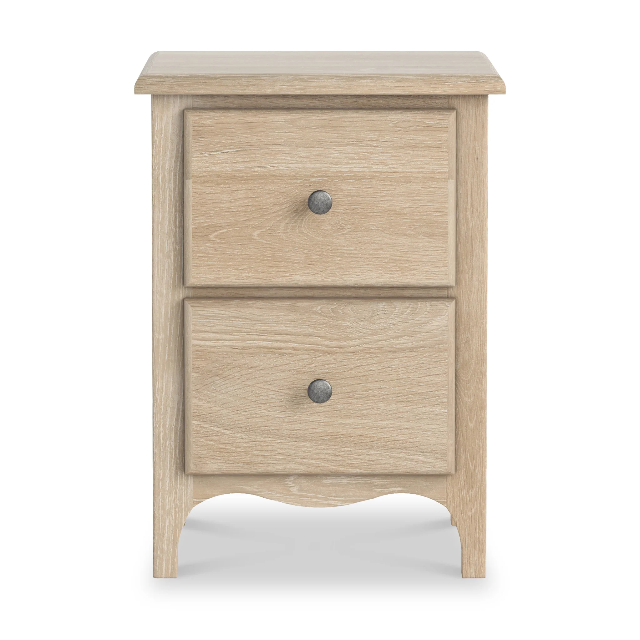 Celine Washed Oak 2 Drawer Bedside Table - Image 3