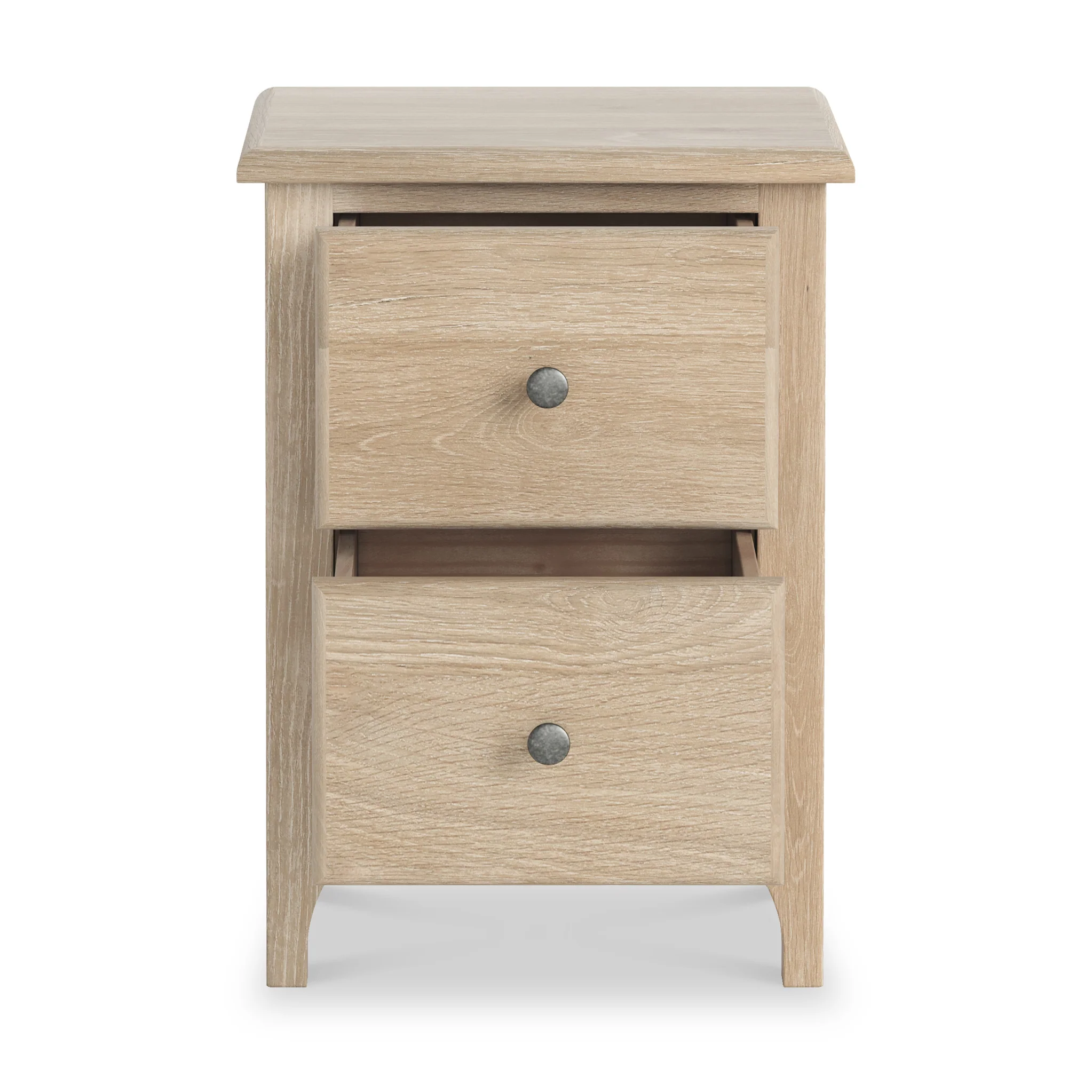 Celine Washed Oak 2 Drawer Bedside Table - Image 5