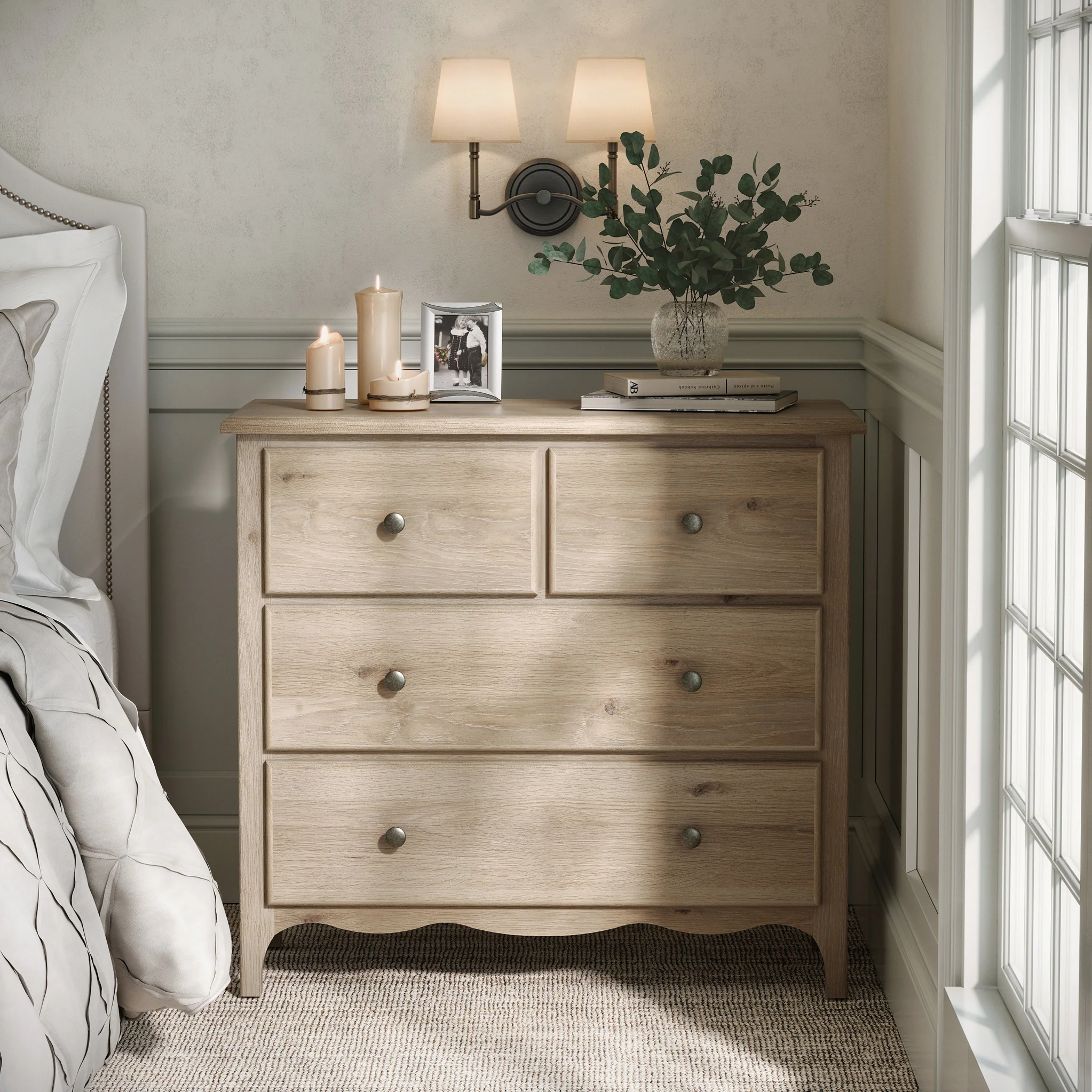 Celine Washed Oak 2 Over 2 Drawer Chest - Image 2