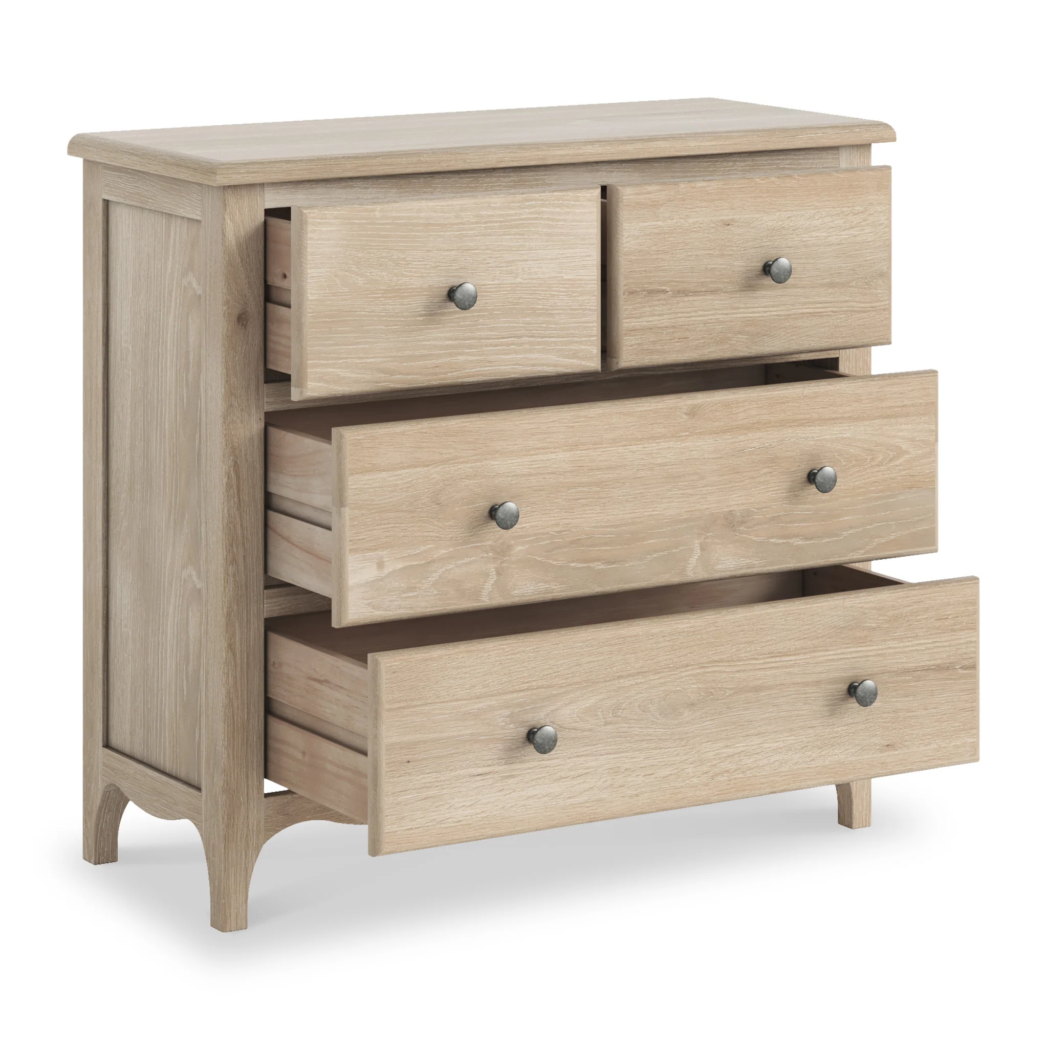 Celine Washed Oak 2 Over 2 Drawer Chest - Image 4
