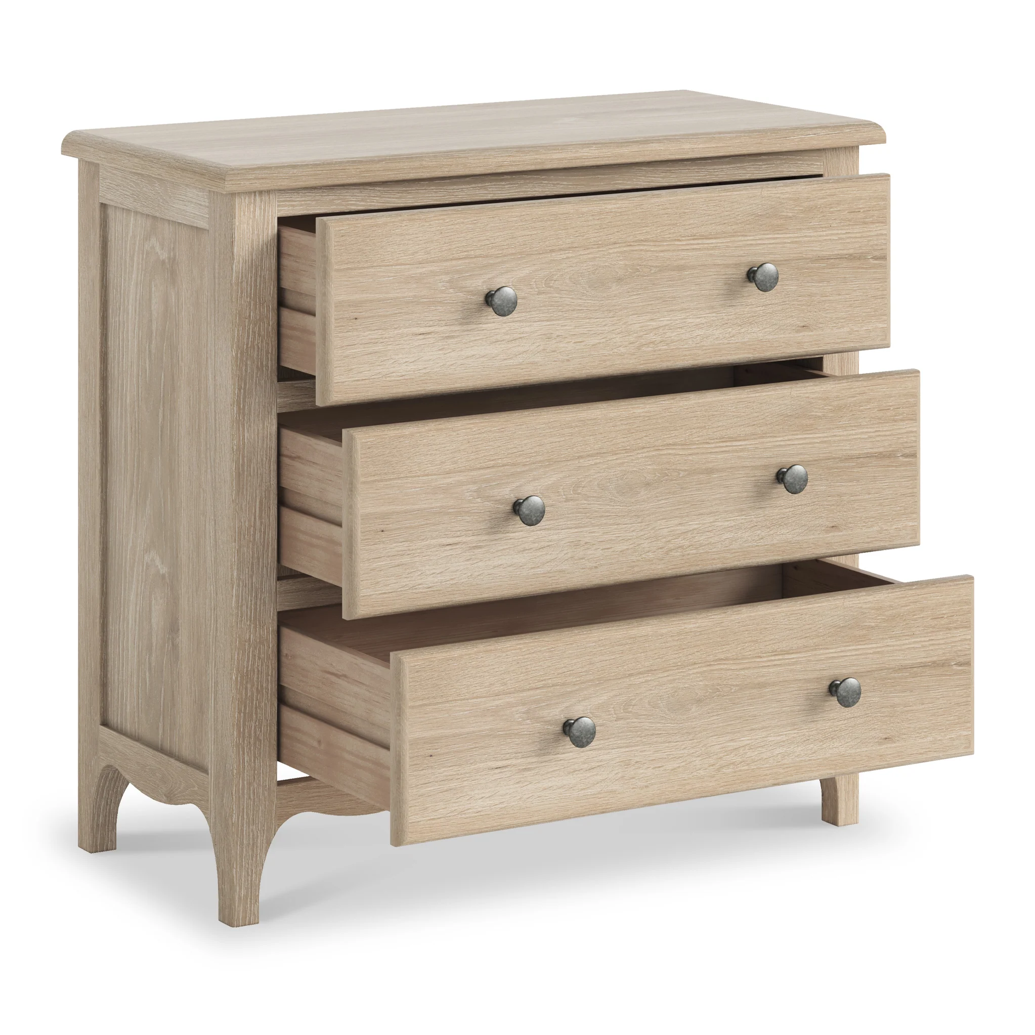 Celine Washed Oak 3 Drawer Chest - Image 4