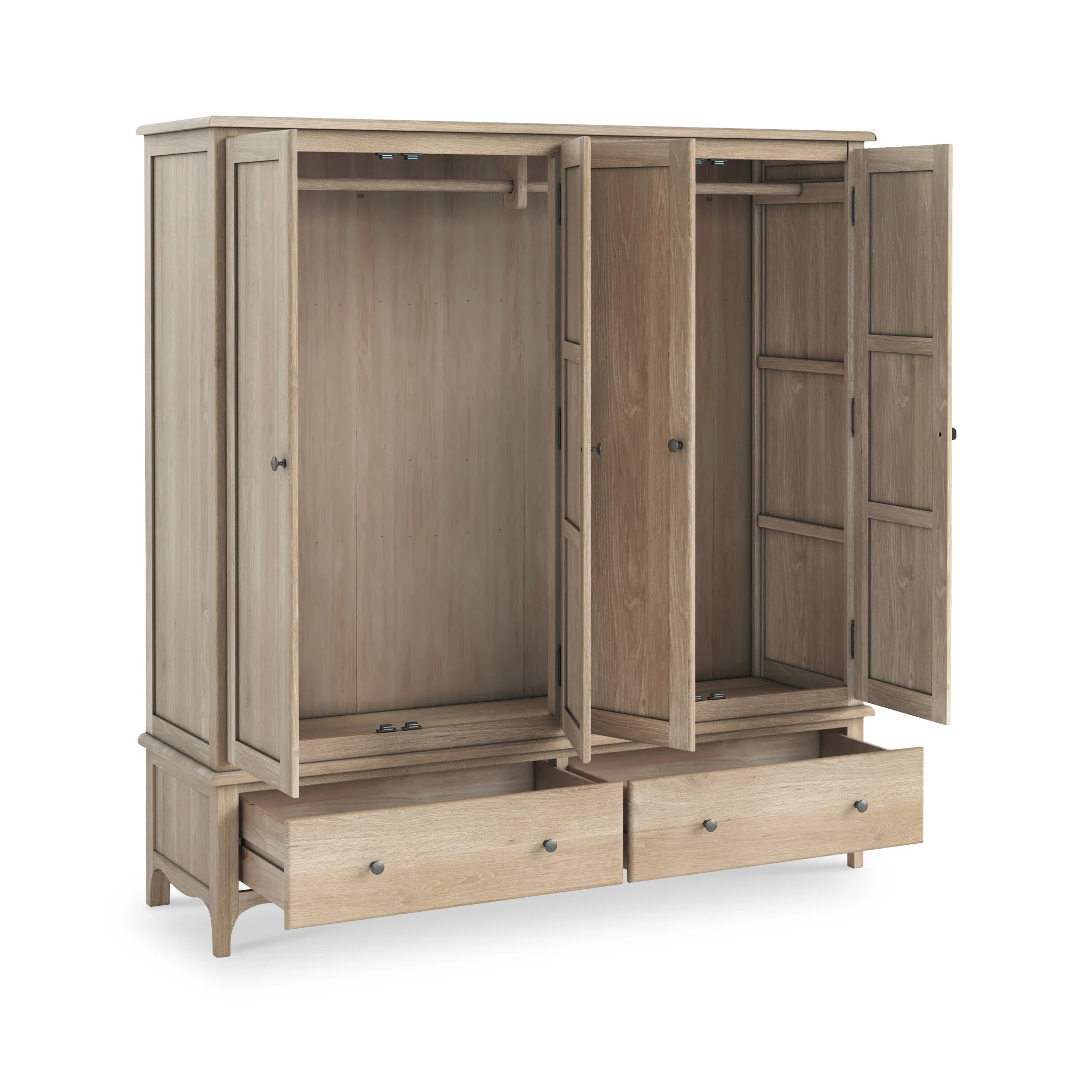 Celine Washed Oak 4 Door Wardrobe - Image 4