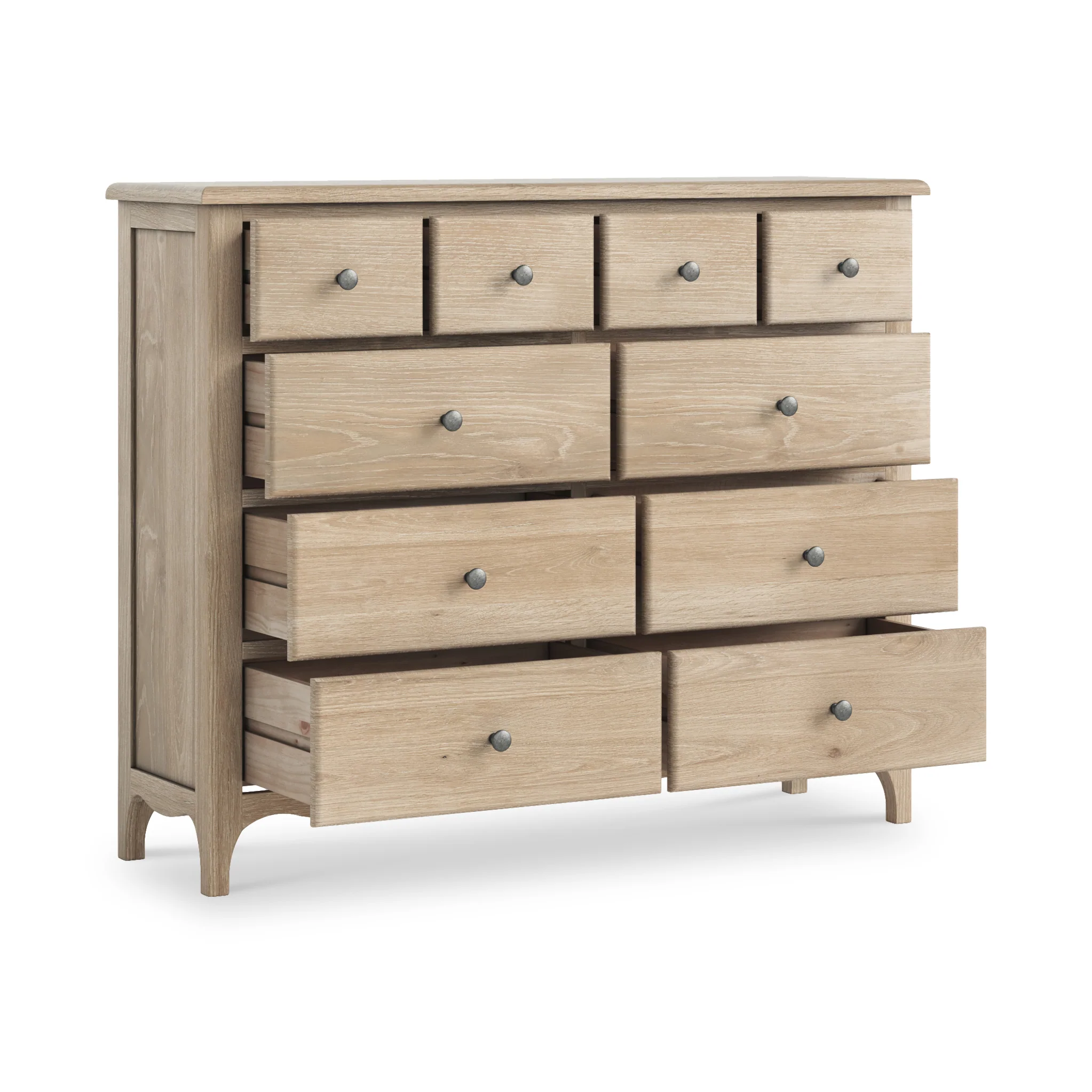 Celine Washed Oak 4 Over 6 Drawer Chest - Image 3