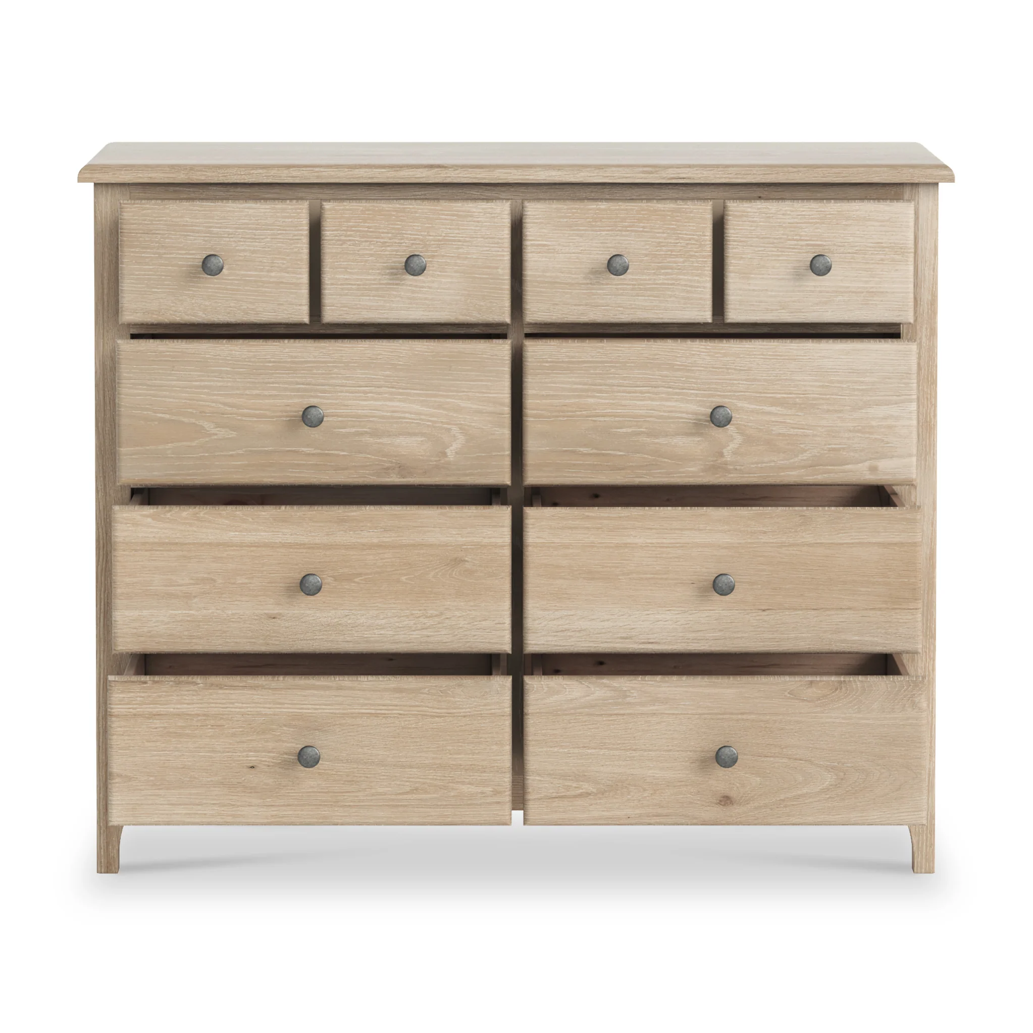 Celine Washed Oak 4 Over 6 Drawer Chest - Image 5