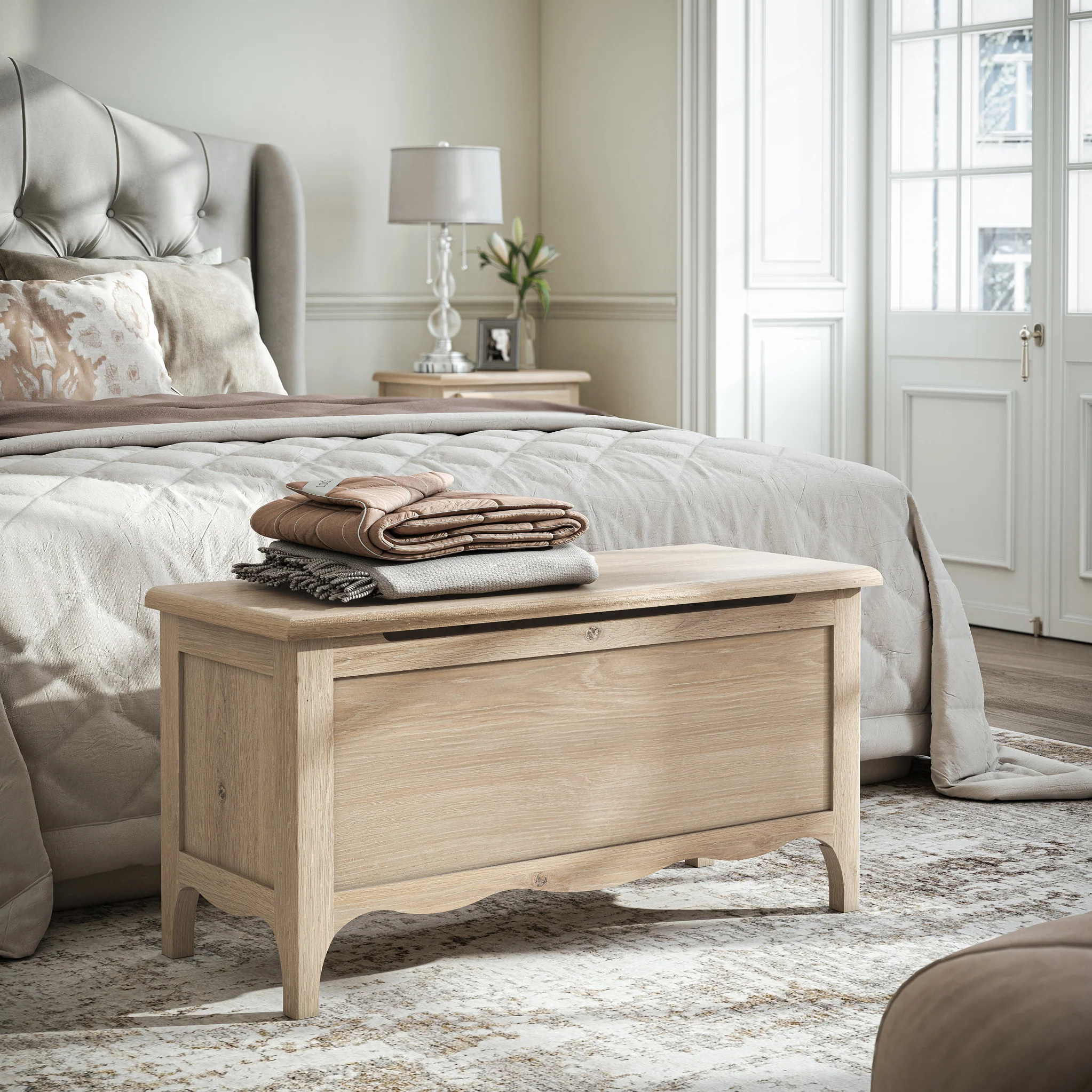 Celine Washed Oak Blanket Box - Image 2