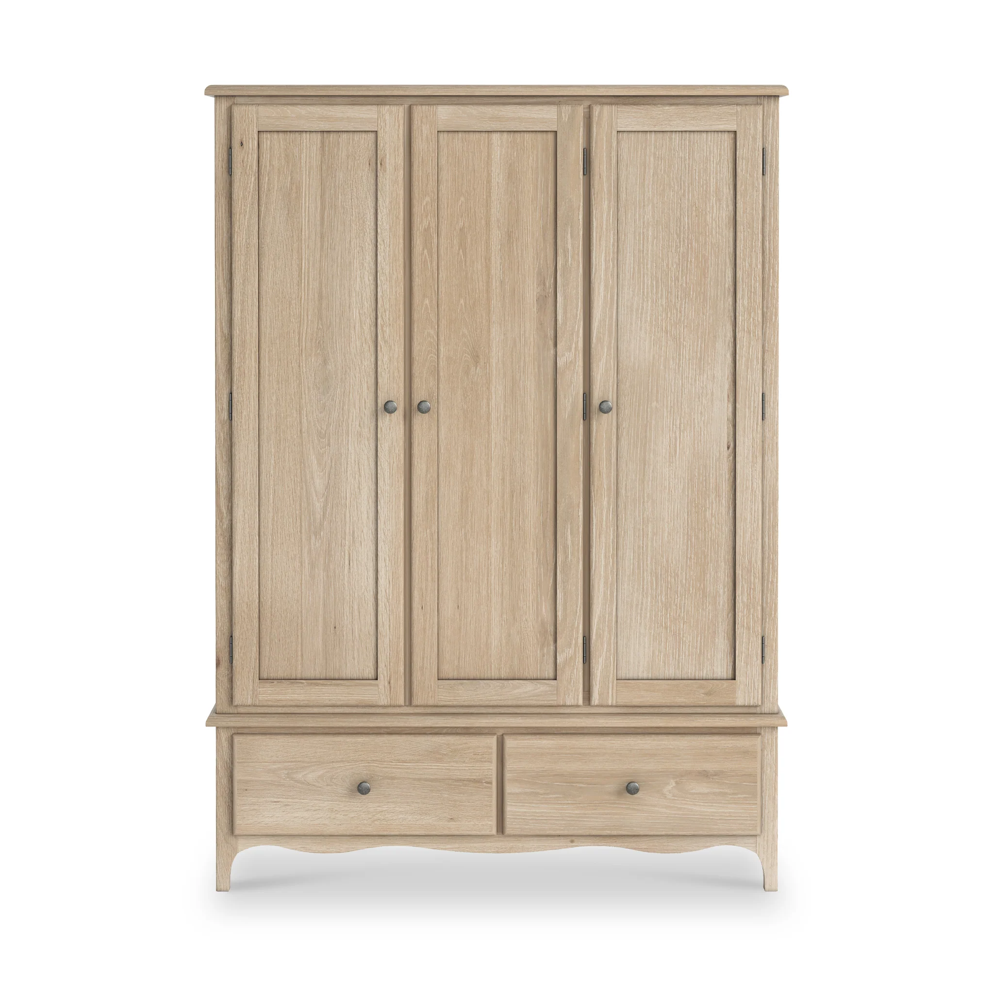 Celine Washed Oak Triple Wardrobe - Image 3